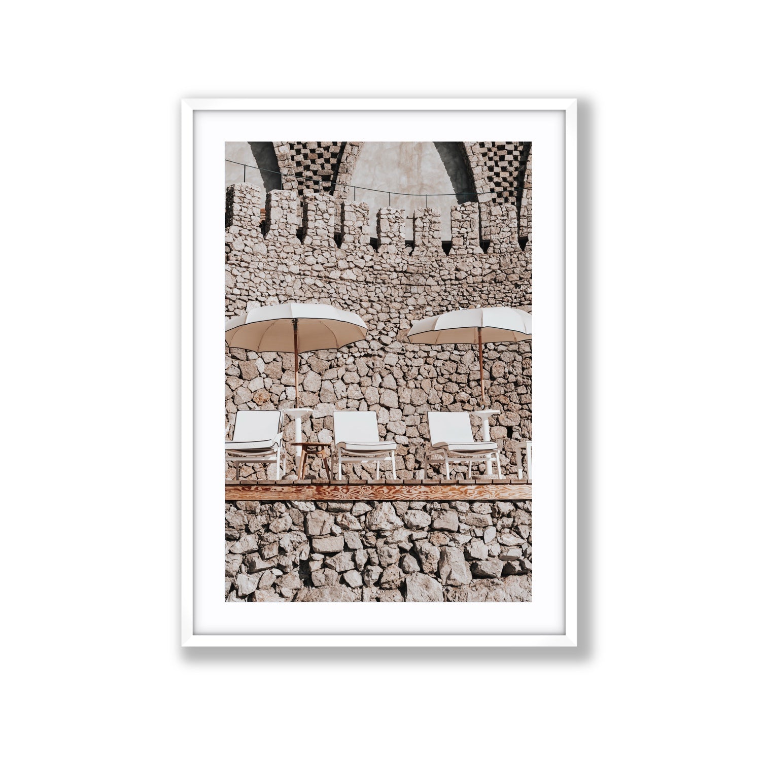 Pietra Amalfitana fine art print, Amalfi, Italy, luxury escapes artwork, Extra Large, White Frame · Matboard, Fine Art Print