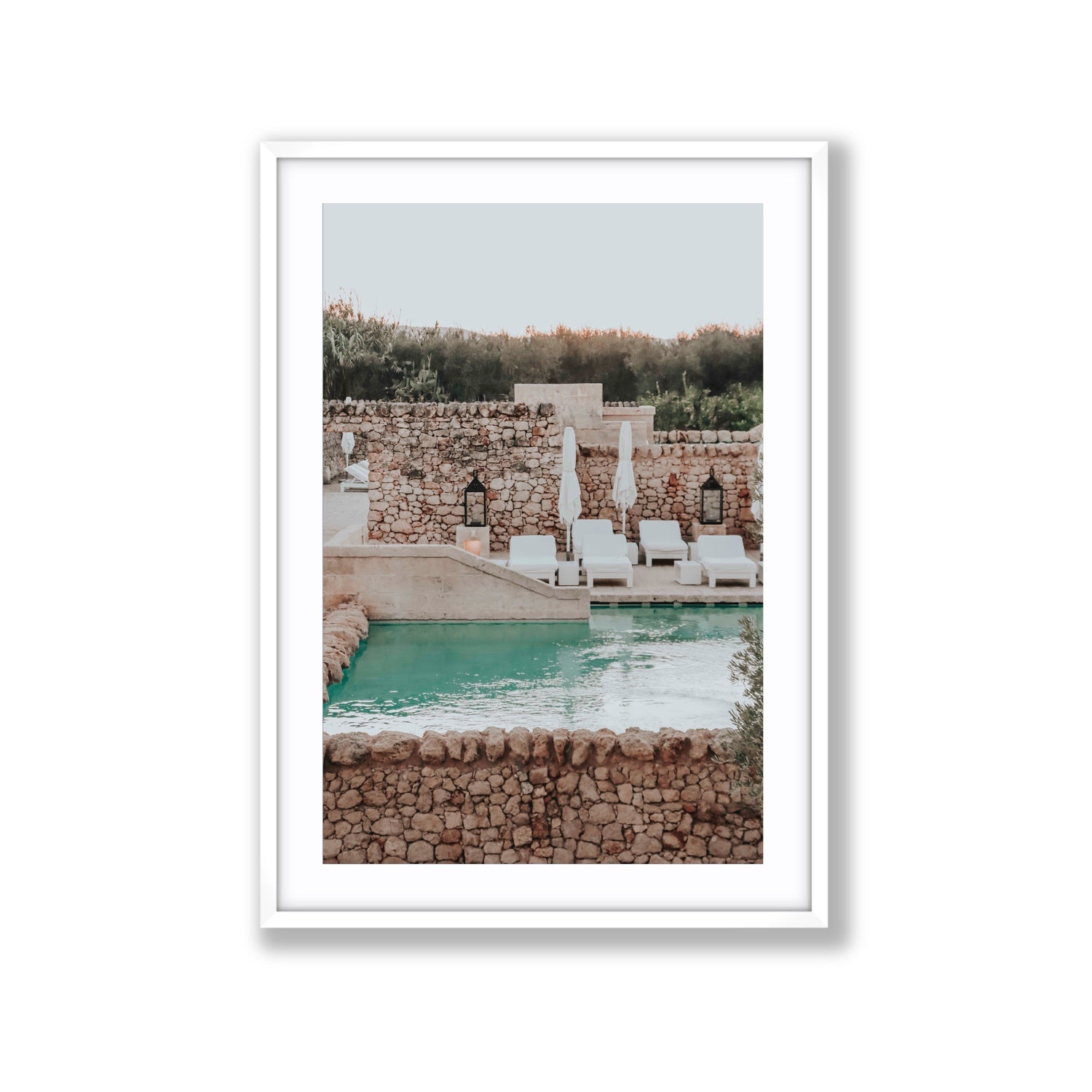 Stone Refuge fine art print, Puglia, Italy, Extra Large, White Frame · Matboard, Fine Art Print