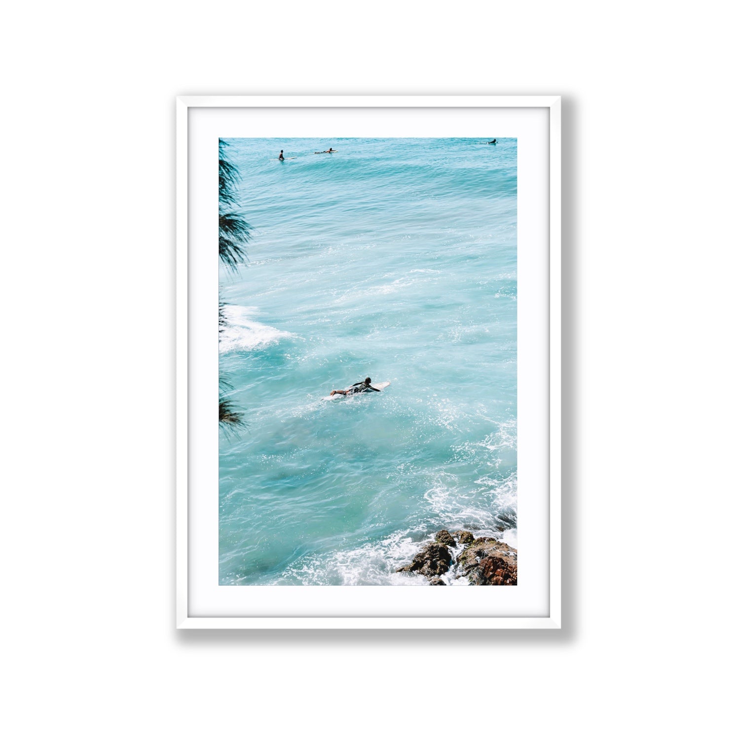 Blue Crush fine art print, Byron Bay, Australia, Extra Large, White Frame · Matboard, Fine Art Print