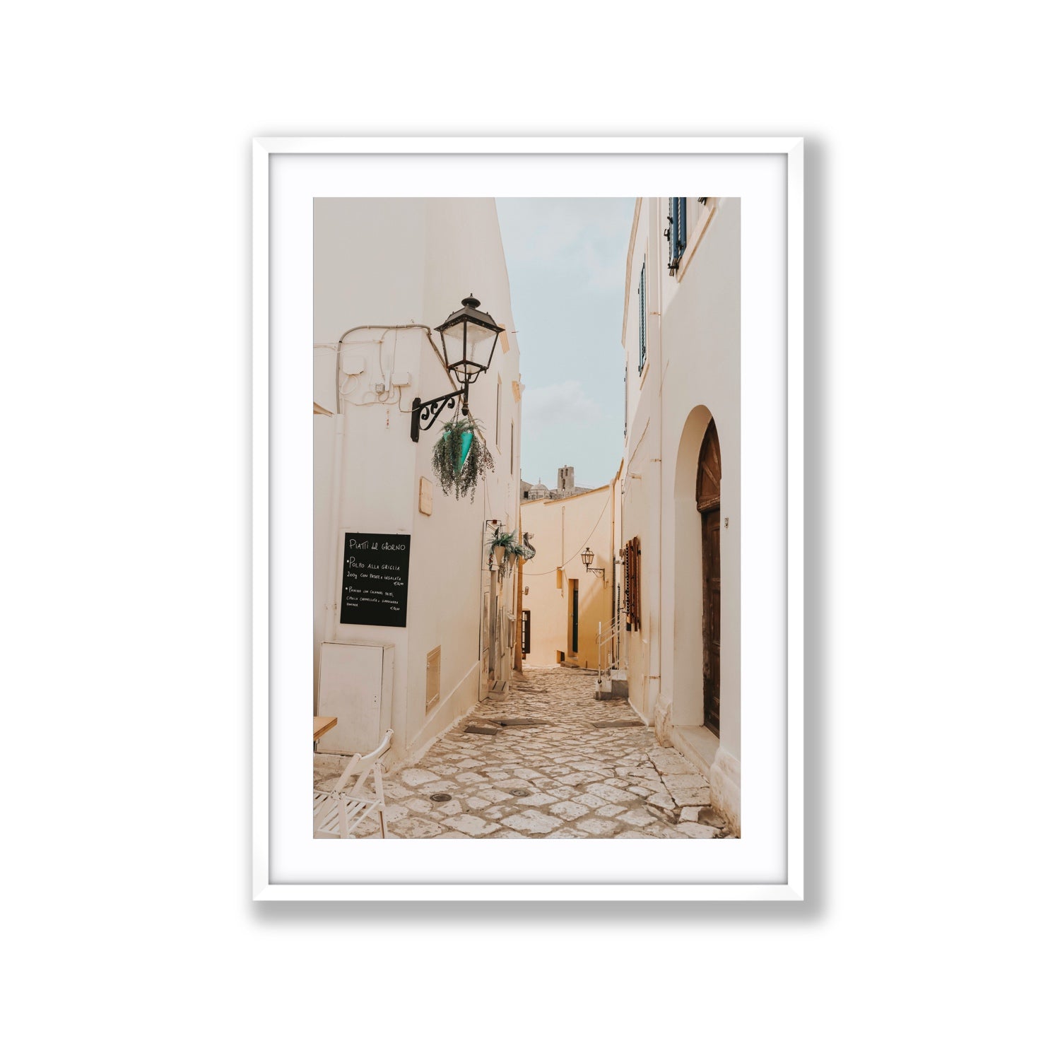 Twilight Passage Puglia Italian wall art Extra Large fine art print in white frame with matboard