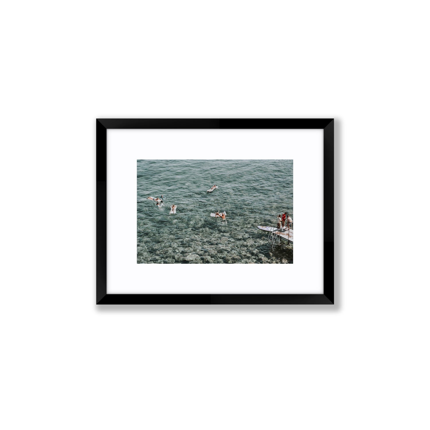Having A Whale Of A Time Tuscany coastal wall art Small fine art print in black frame with matboard