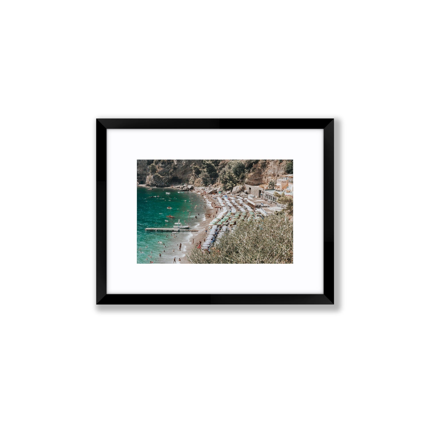 Fornillo Beach fine art print, Positano, Italy, Small, Black Frame · Matboard, Fine Art Print