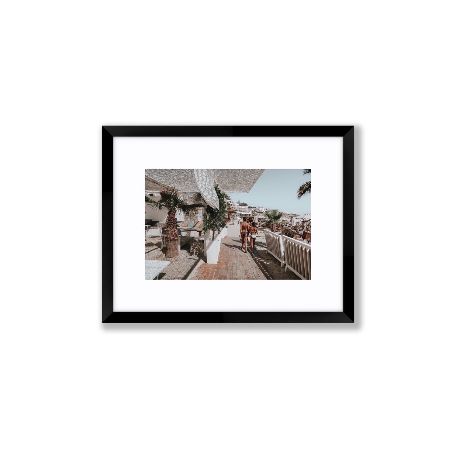 Mitera Kori Mykonos Greek island wall art Small fine art print in black frame with matboard