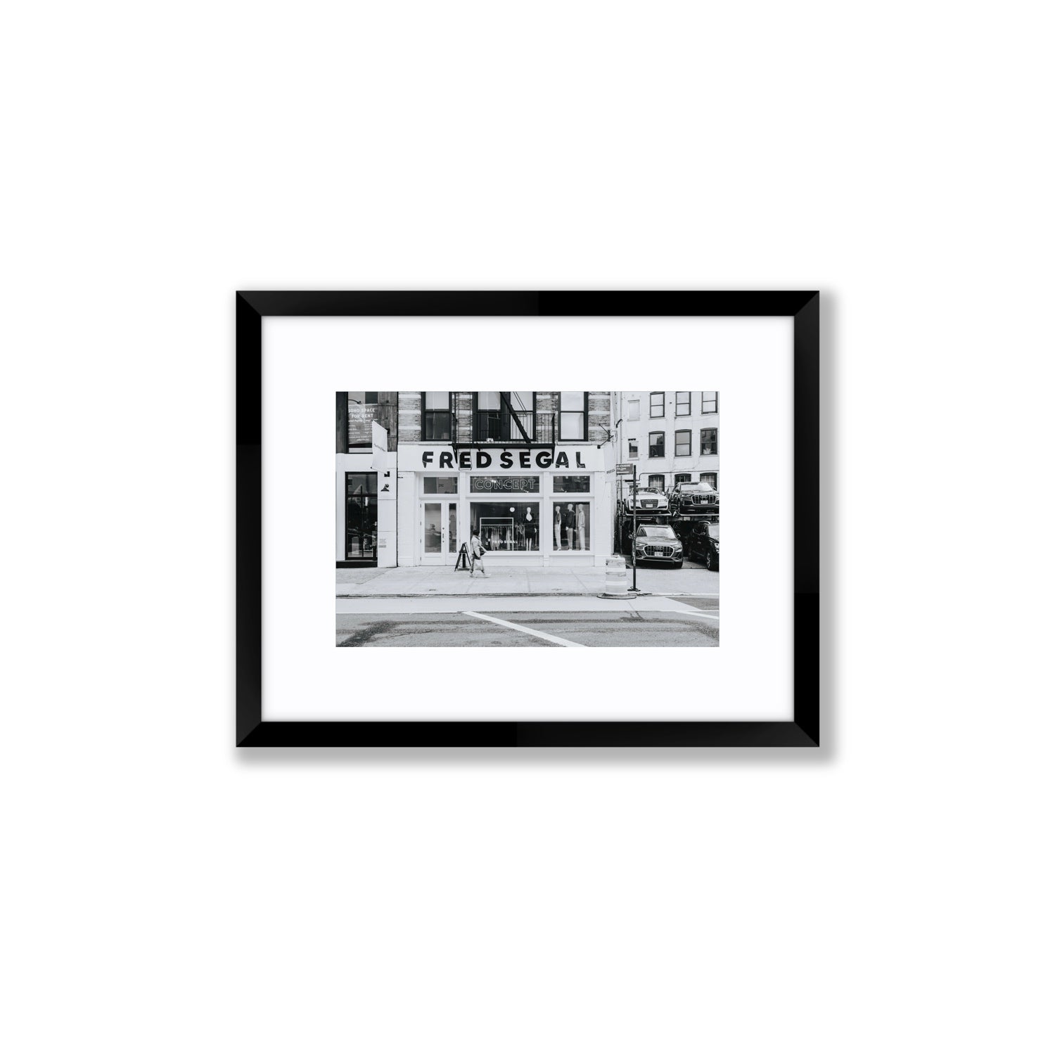 Noir York New York NYC Black & White wall art Small fine art print in black frame with matboard