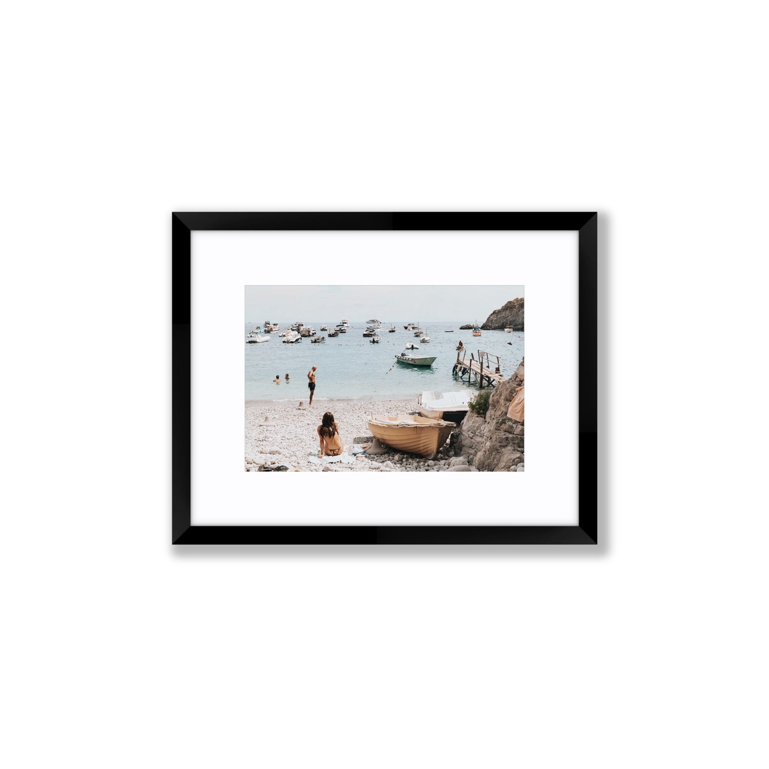 L'Osservatore Nerano wall art Small fine art print in black frame with matboard