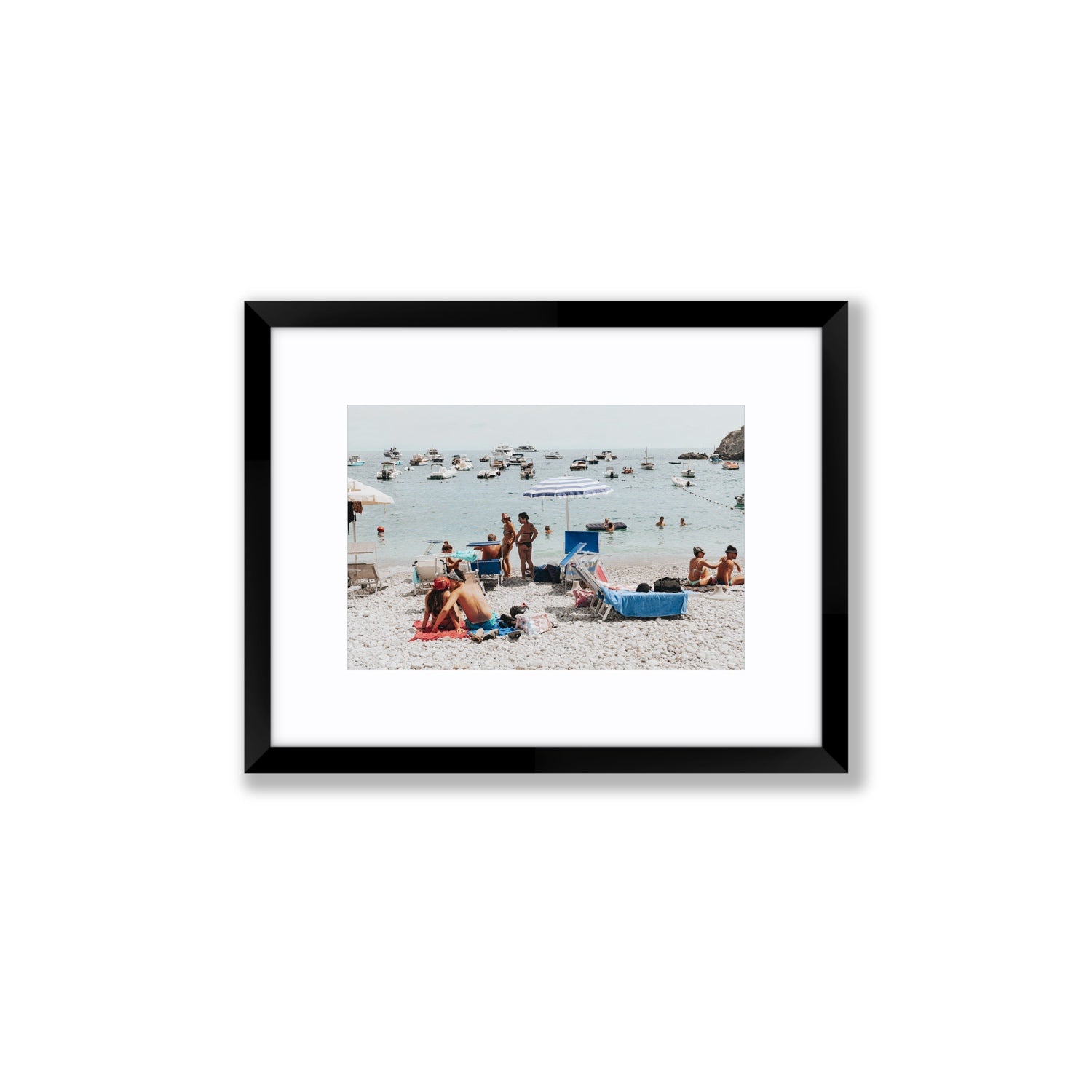 The Kiss Nerano wall art Small fine art print in black frame with matboard
