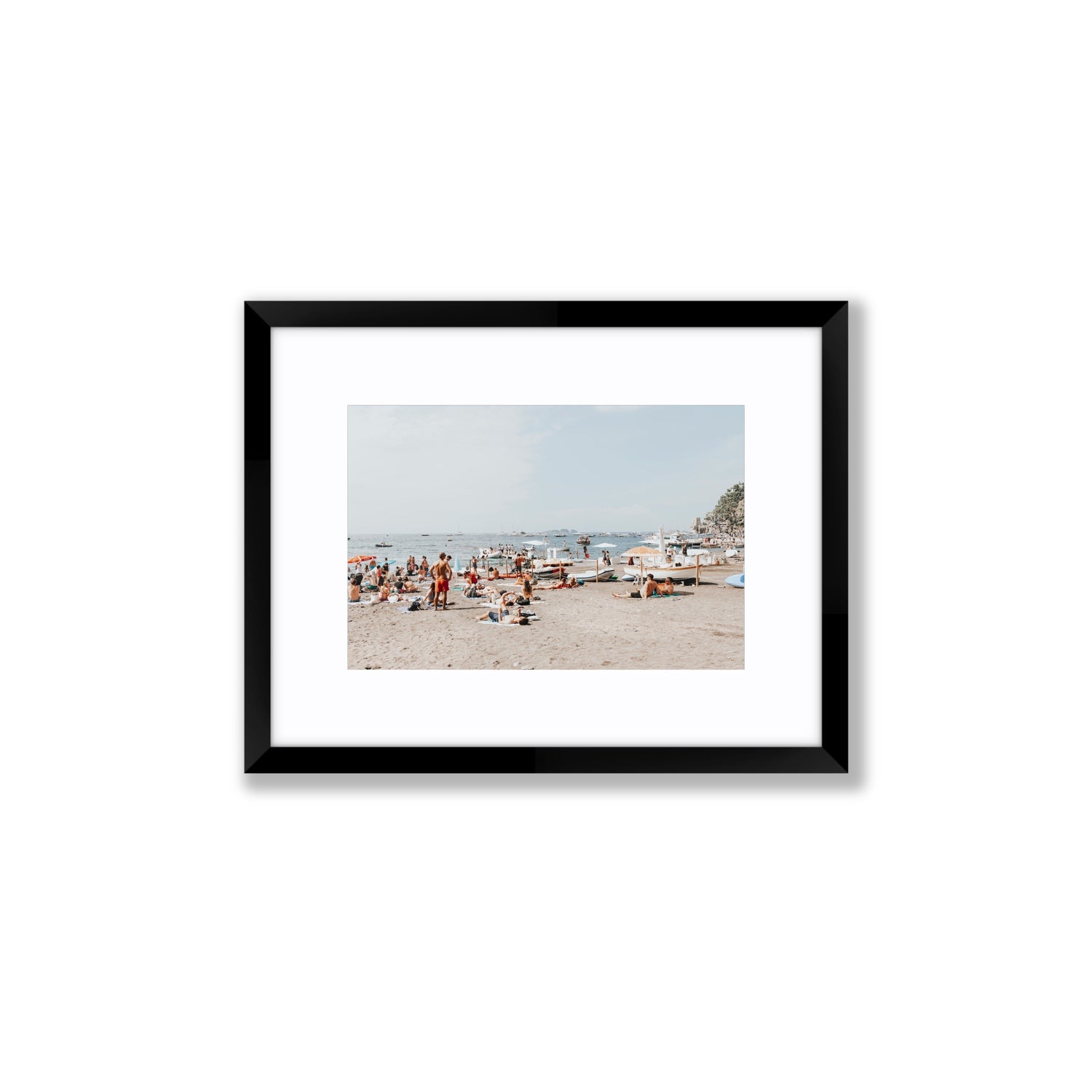 Beachy Vibes fine art print, Positano, Italy, Small, Black Frame · Matboard, Fine Art Print