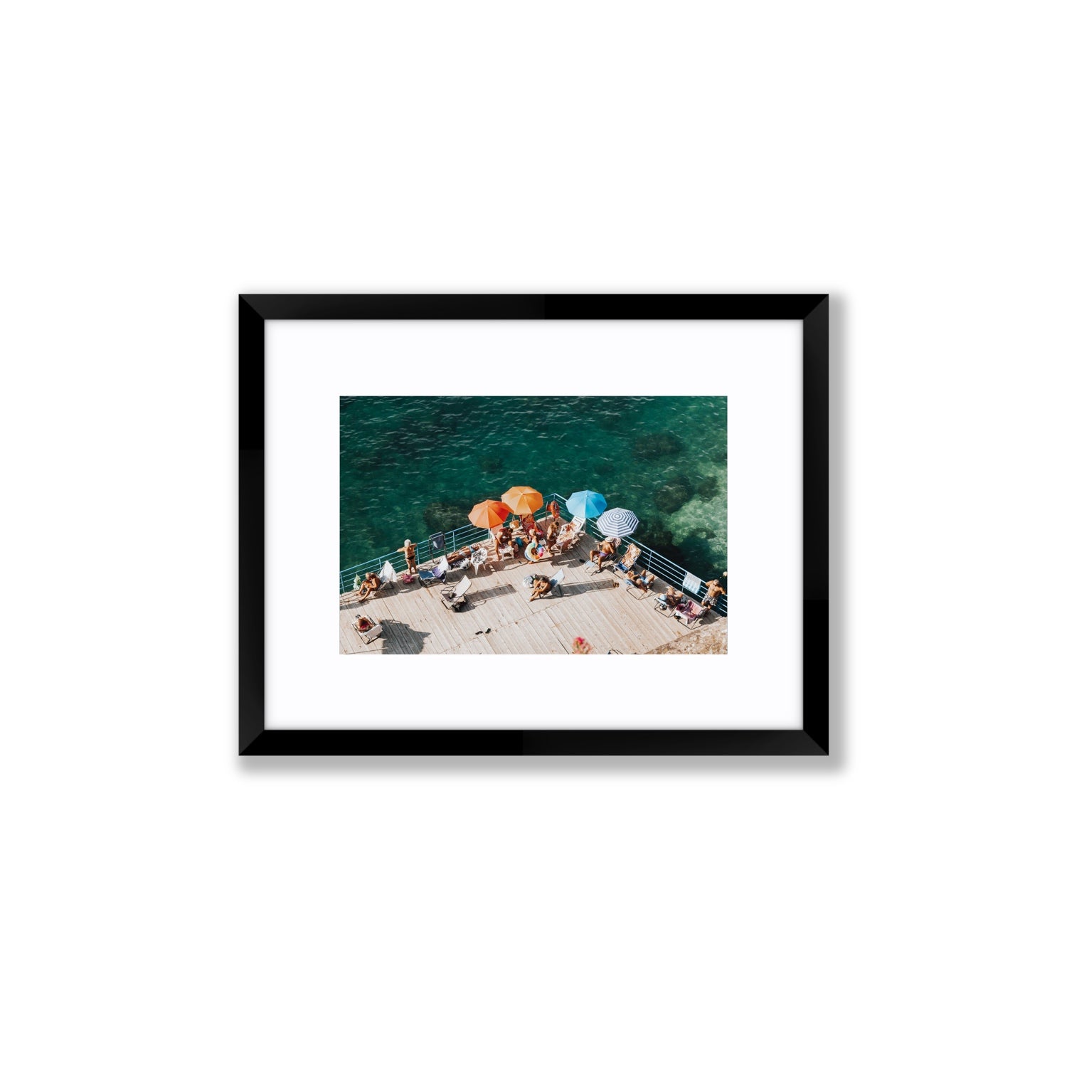 Il Dolce Far Niente Sorrento coastal wall art Small fine art print in black frame with matboard