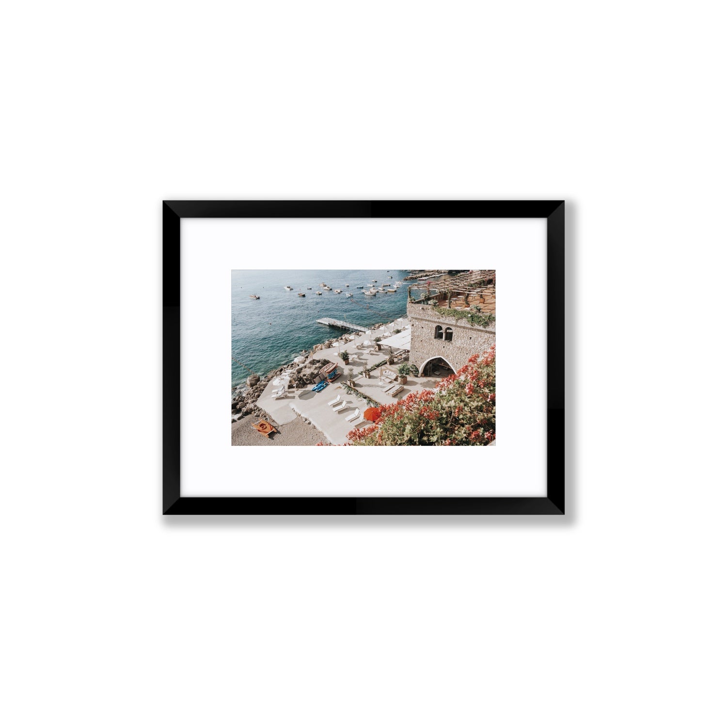 Floral Fortress fine art print, Amalfi, Italy, Small, Black Frame · Matboard, Fine Art Print