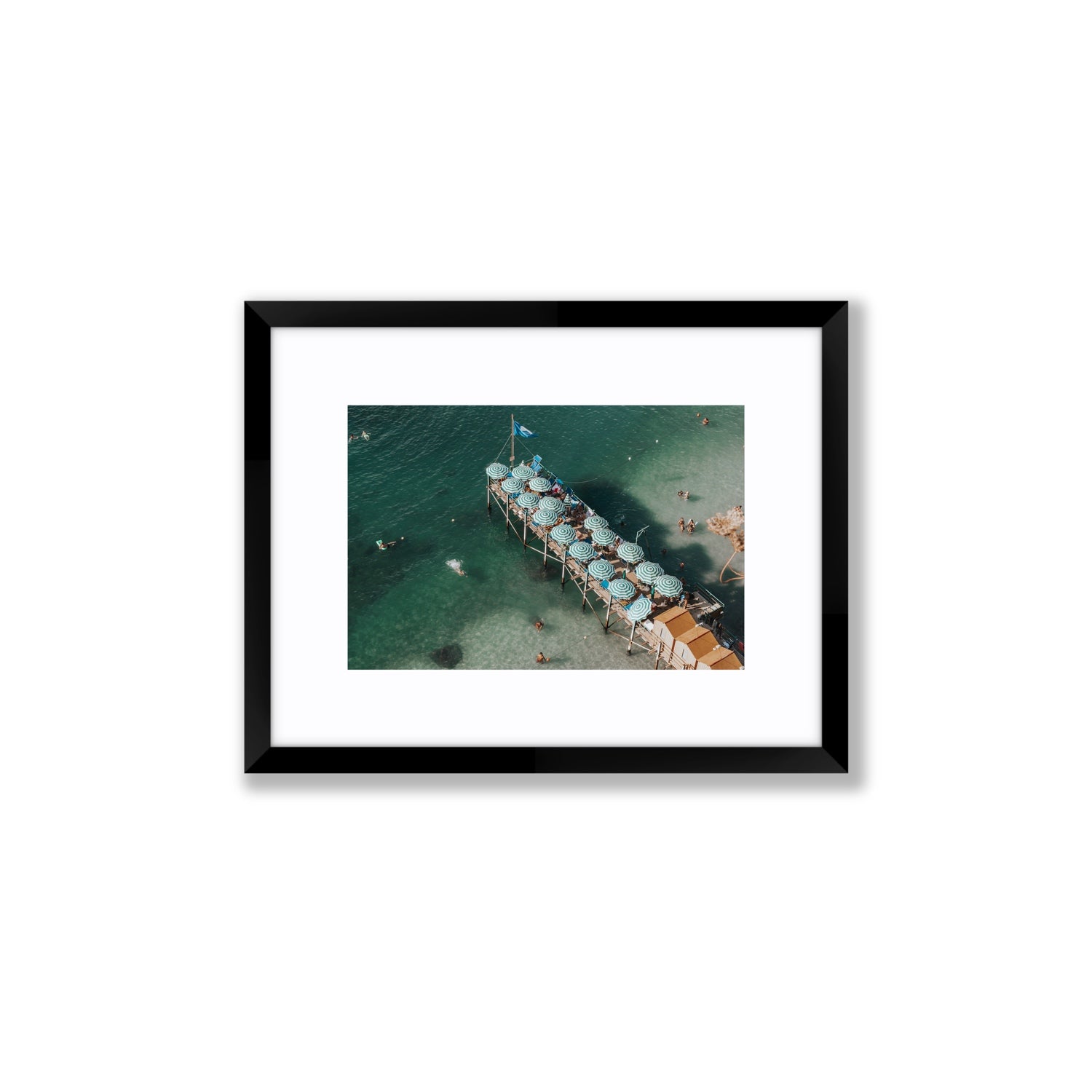 Sorrento Shangri La Sorrento coastal Italian wall art Small fine art print in black frame with matboard