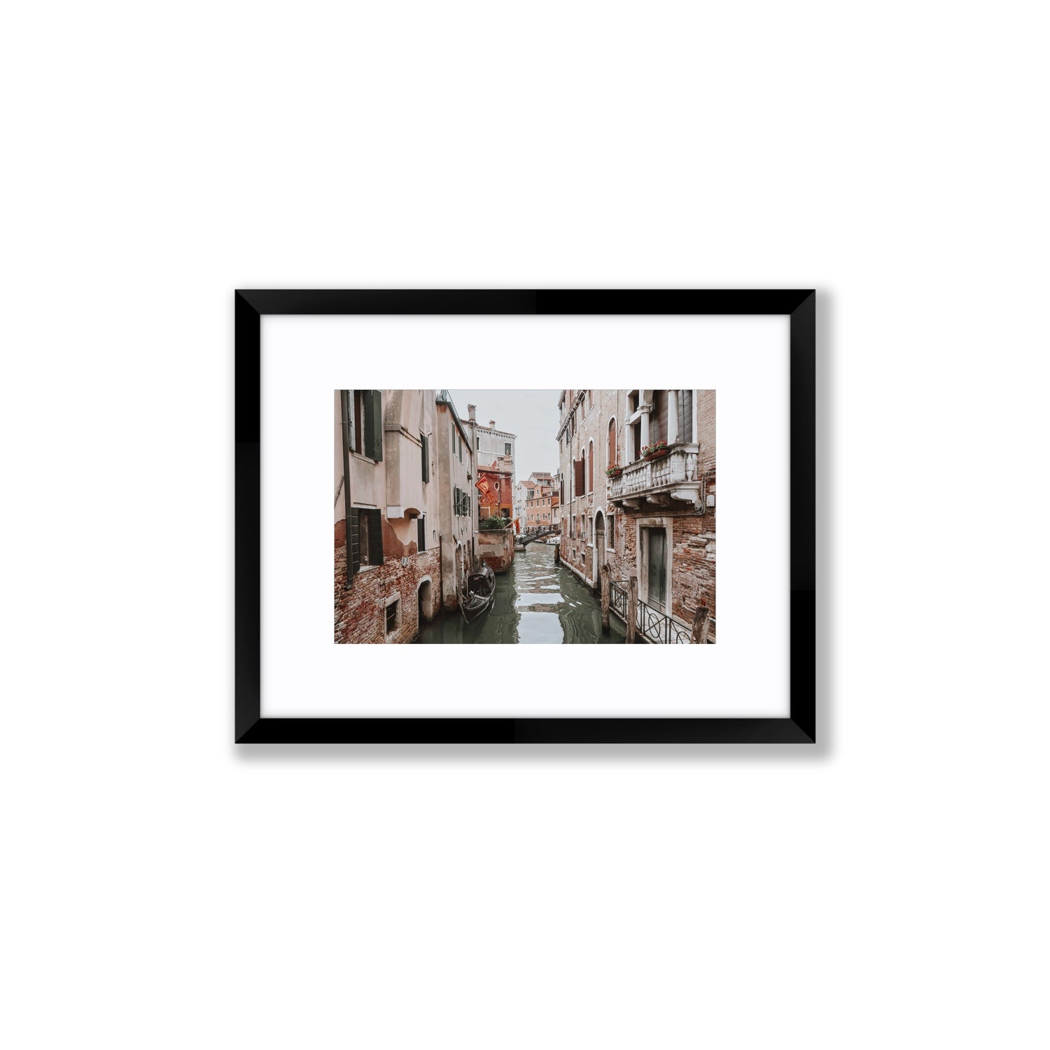 Venetian Gothic Venice Canal Italian wall art Small fine art print in black frame with matboard
