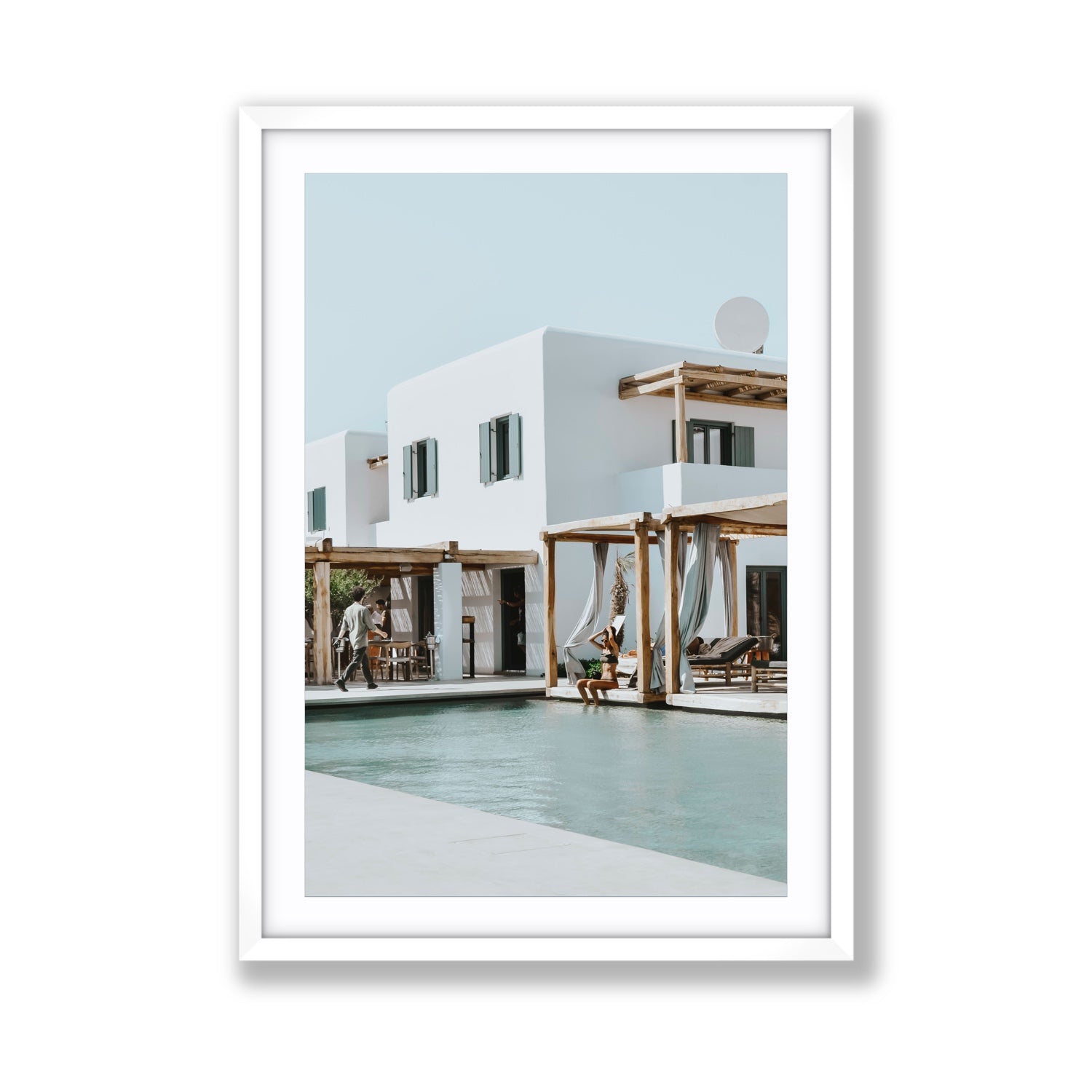 Aphrodite Mykonos Greek island wall art Giant fine art print in white frame with matboard
