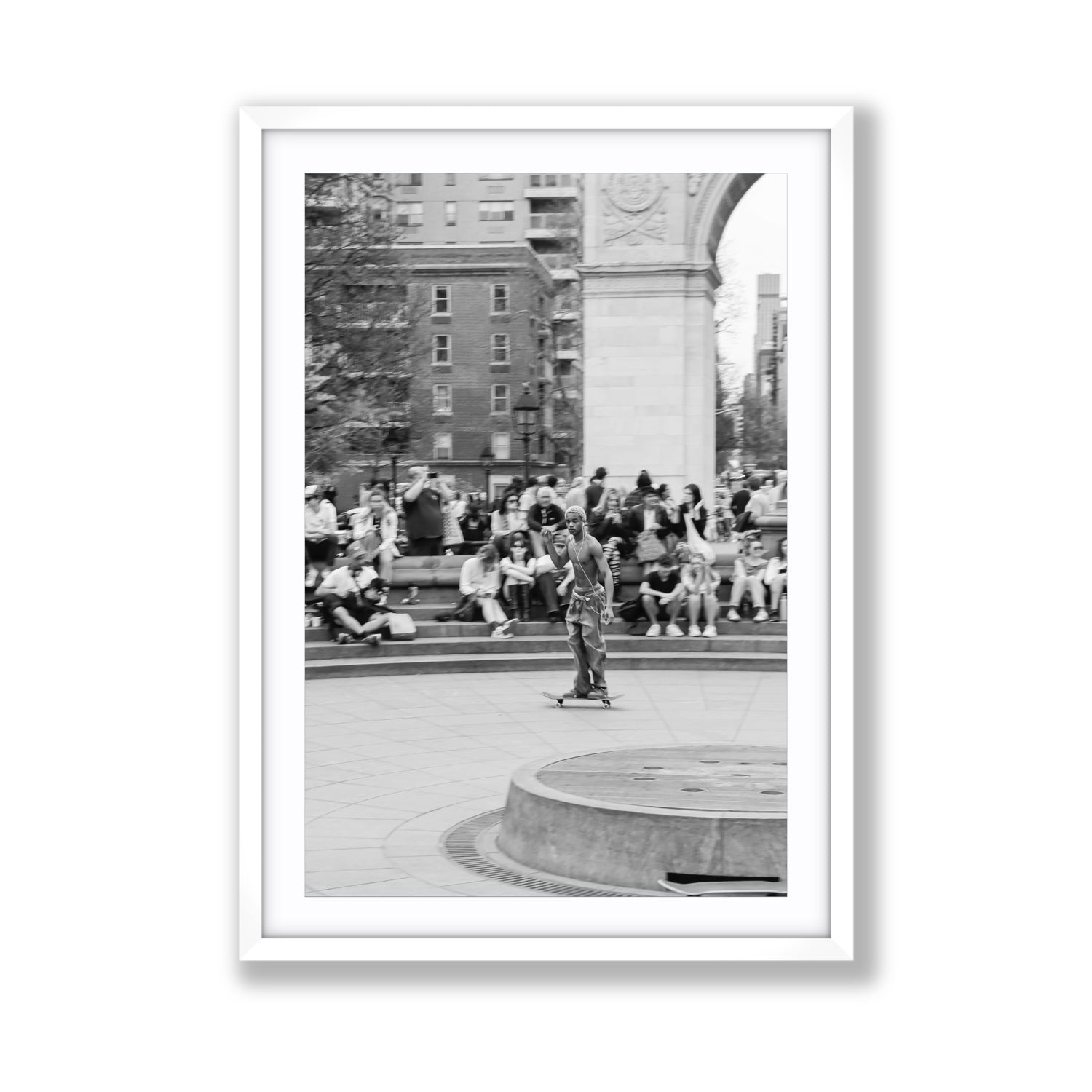 Parkside Pirouettes New York NYC Black & White wall art Giant fine art print in white frame with matboard