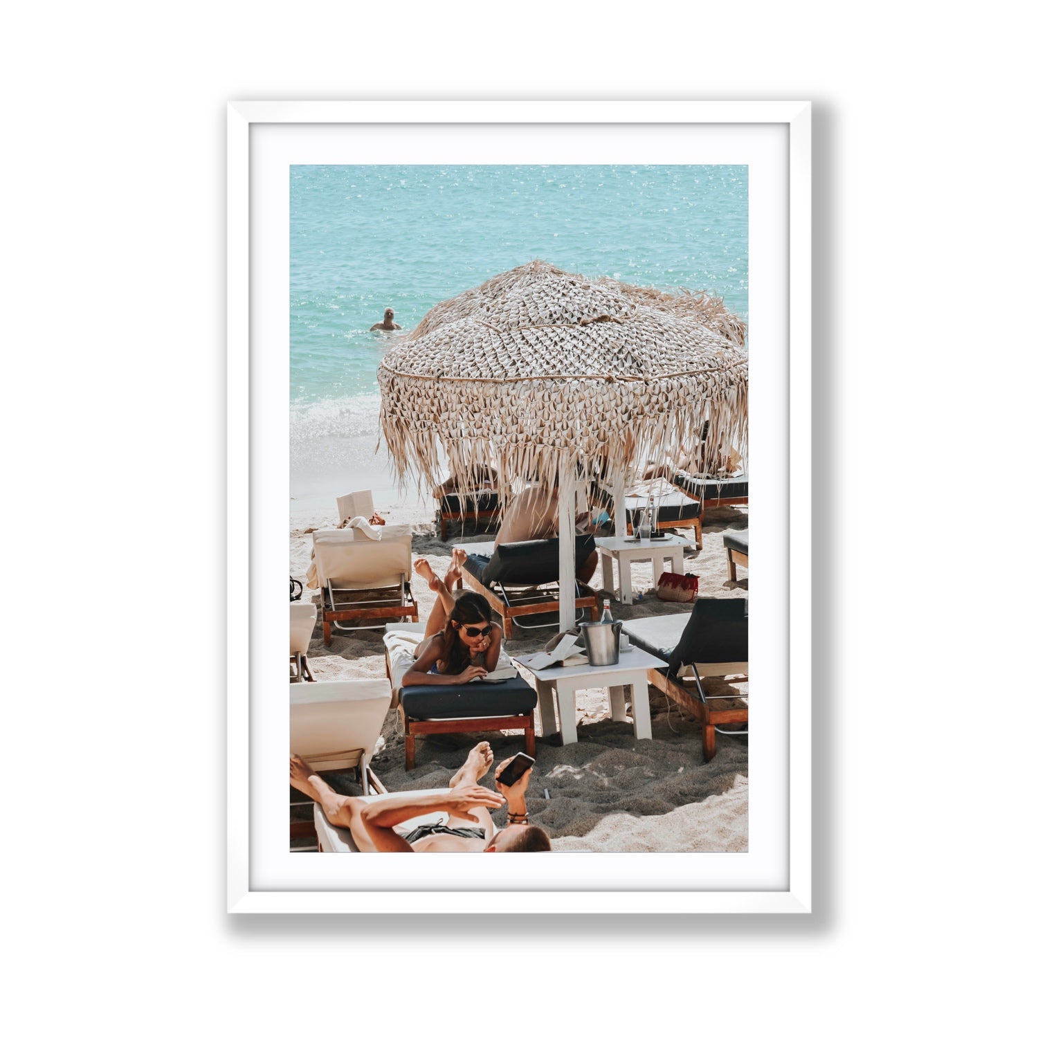 In The Zone Mykonos Greek island wall art Giant fine art print in white frame with matboard