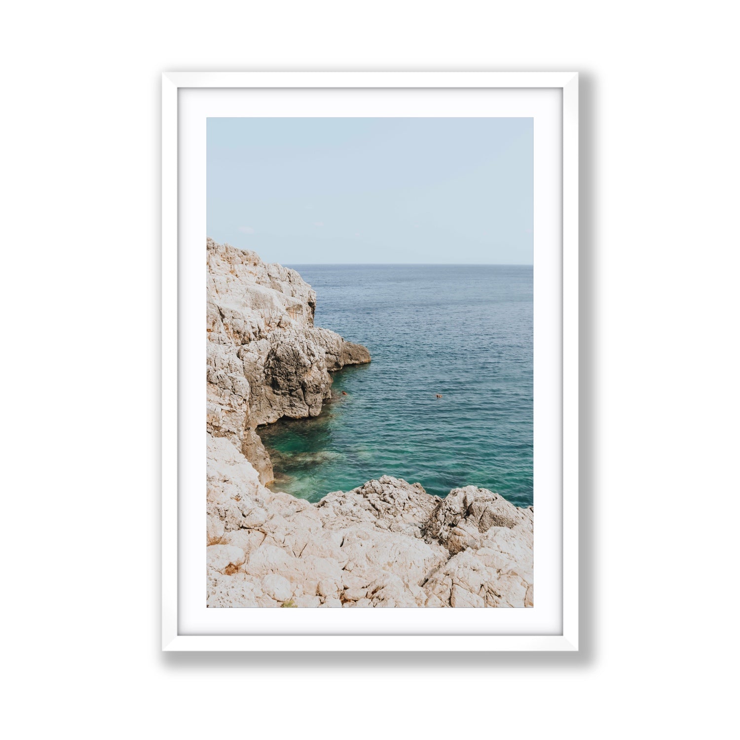 Healing Immersion Puglia Wall Mediterranean fine art print Giant fine art print in white frame with matboard