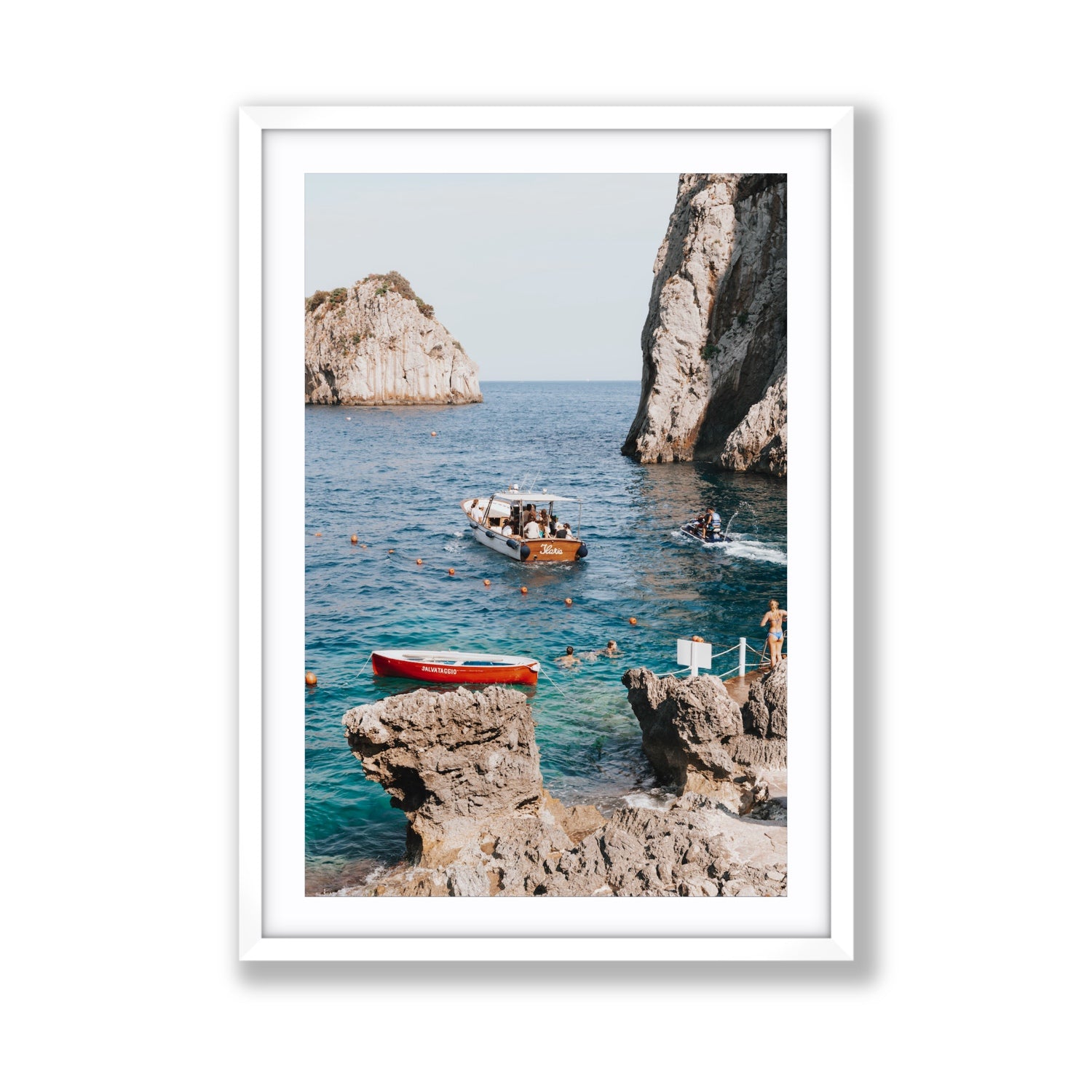 Set Sail fine art print, Capri, Italy, Giant, White Frame · Matboard, Fine Art Print