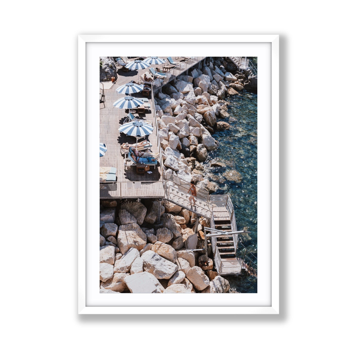 Life On The Shore fine art print, Ischia, Italy, Giant, White Frame · Matboard, Fine Art Print