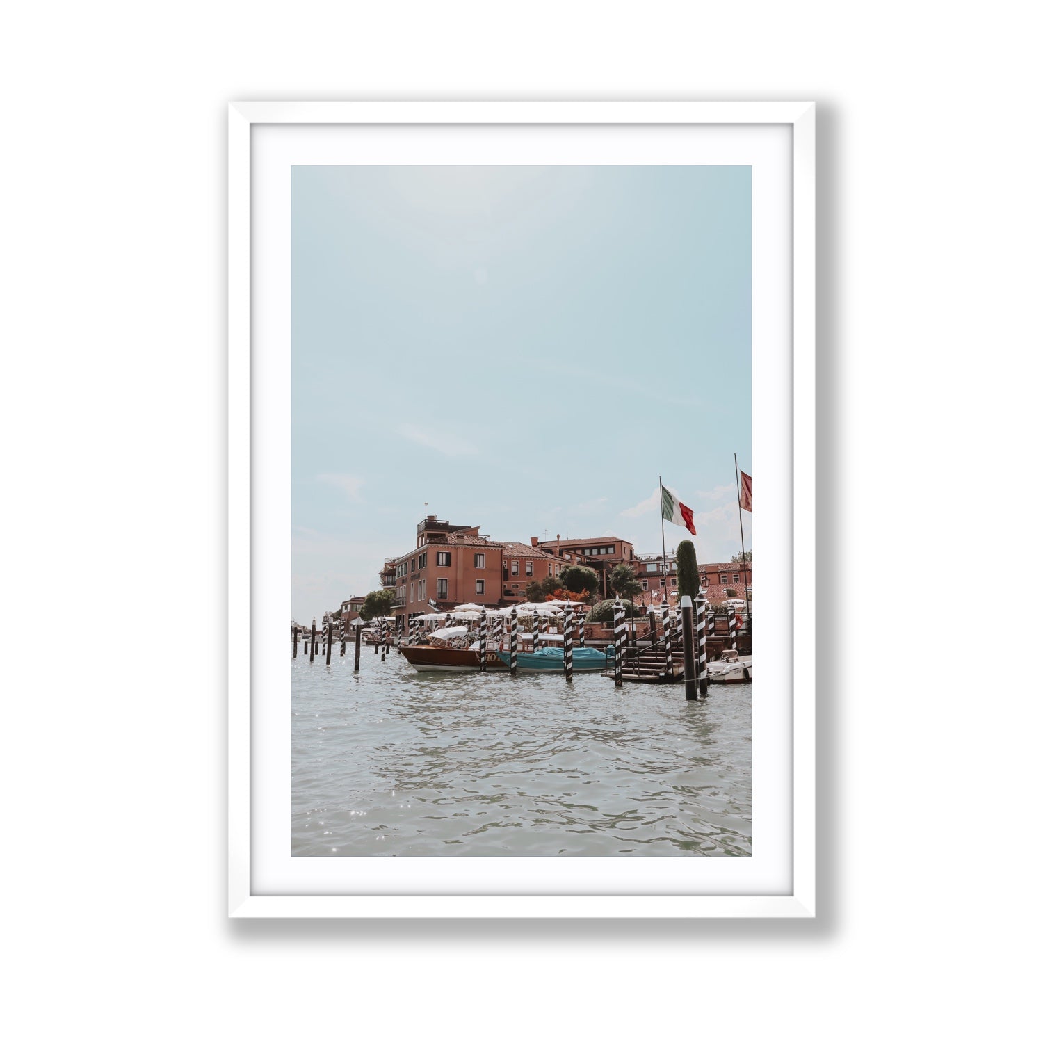 Giudecca Island Venice wall art Giant fine art print in white frame with matboard