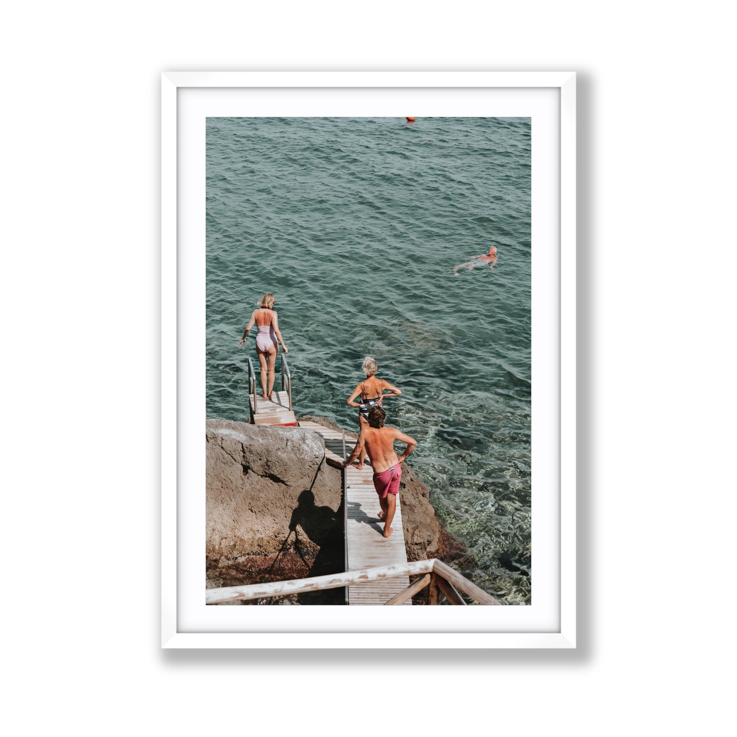 Freewheeling Spirit Tuscany coastal Italian wall art Giant fine art print in white frame with matboard