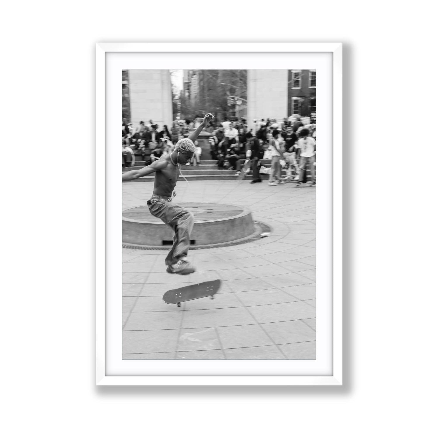 Airborne Rhythms New York NYC Black & White wall art Giant fine art print in white frame with matboard