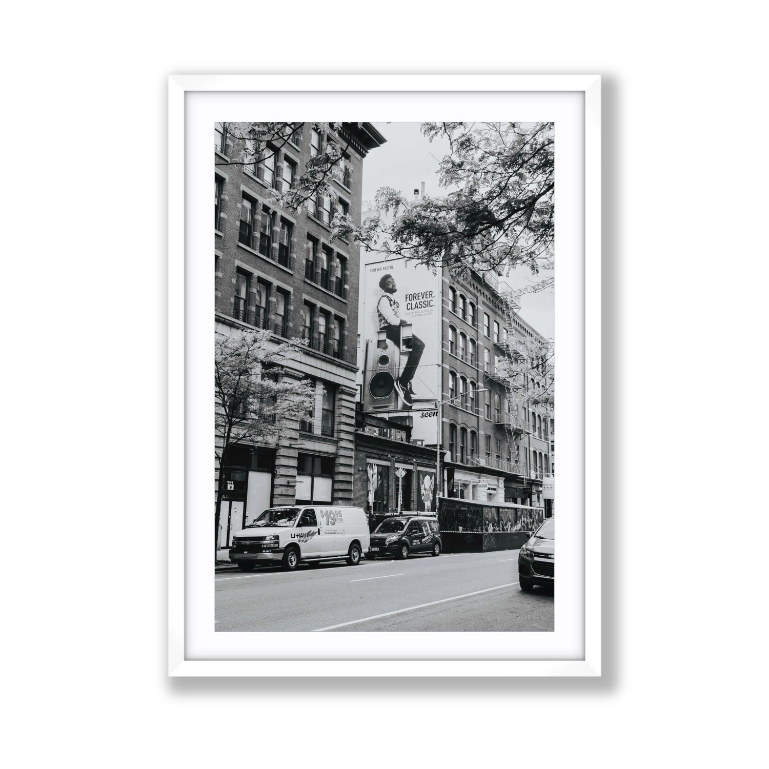 Forever Classic New York NYC Black & White wall art Giant fine art print in white frame with matboard