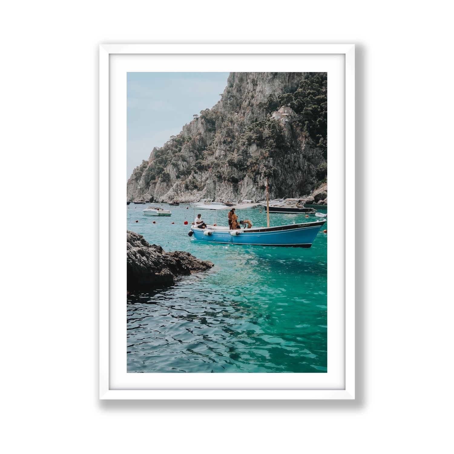 Emerald Escape fine art print, Capri, Italy, Giant, White Frame · Matboard, Fine Art Print