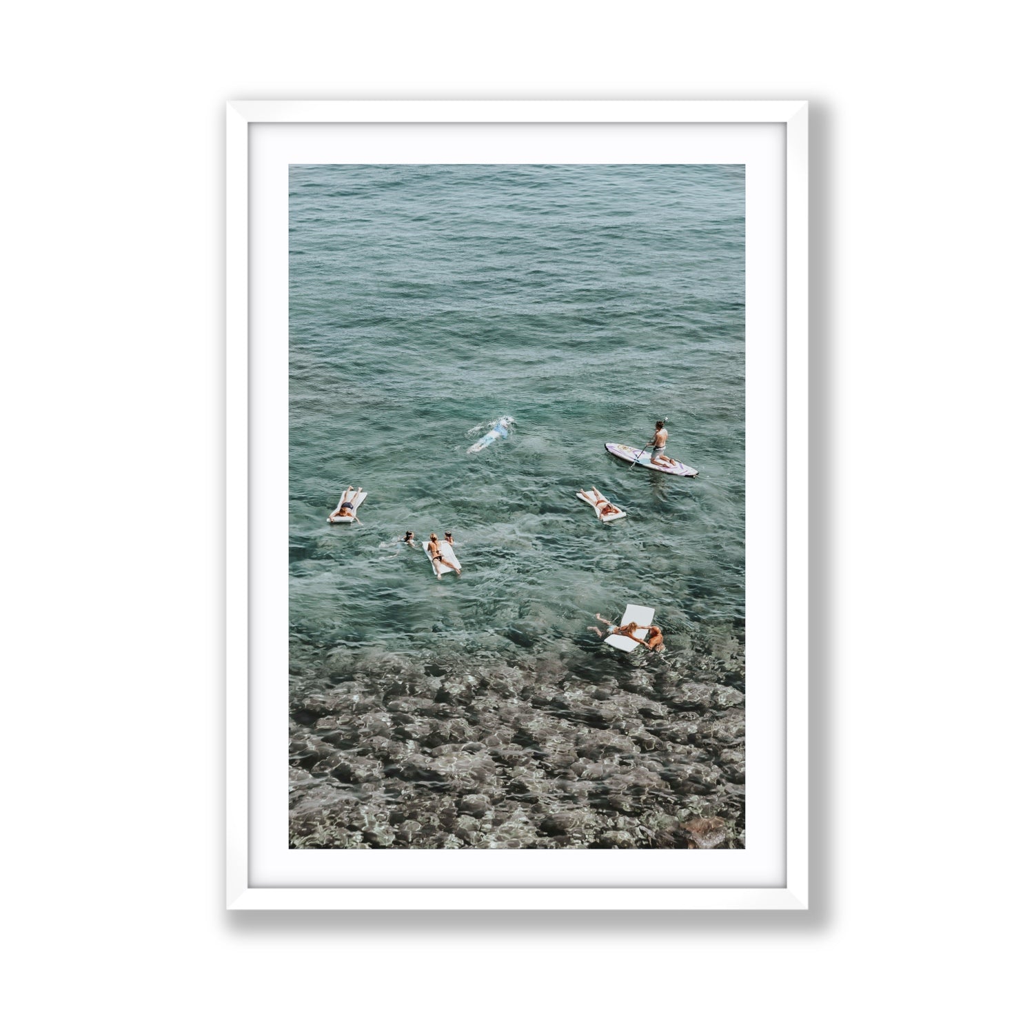 The Big Chill Tuscany coastal Italian wall art Giant fine art print in white frame with matboard