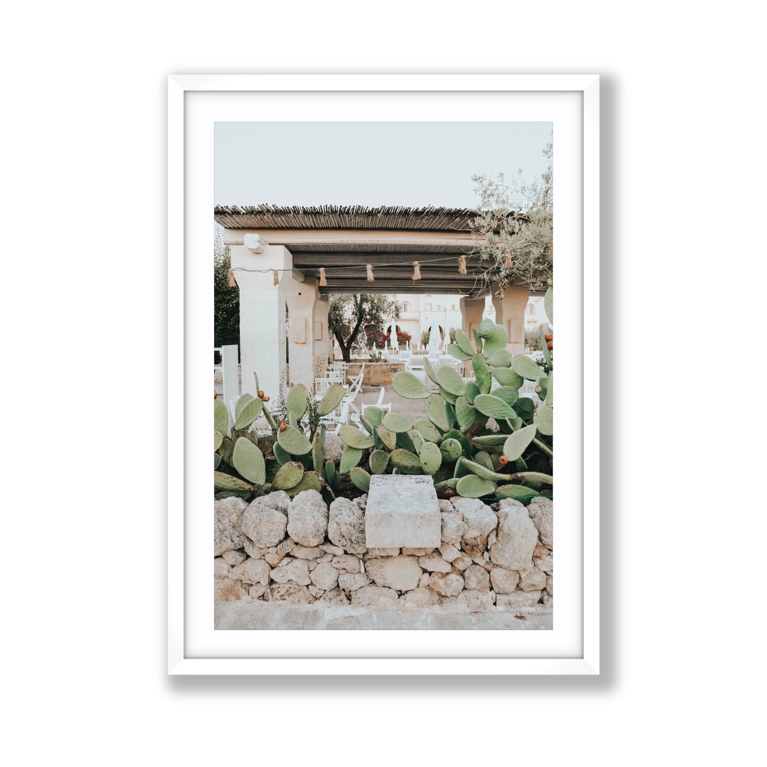 Puglia Flora Puglia Borgo Egnazia Mediterranean wall art Giant fine art print in white frame with matboard