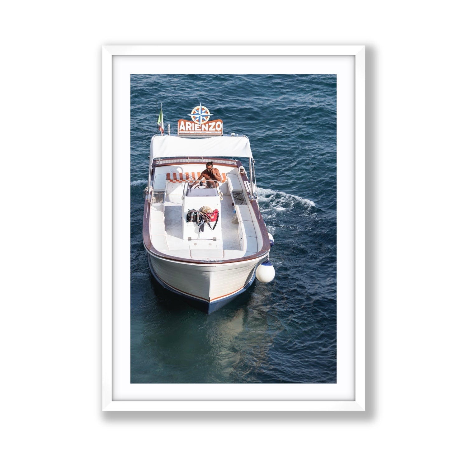 Pilota di Motoscafo fine art print, Positano, Italy, Giant, White Frame · Matboard, Fine Art Print