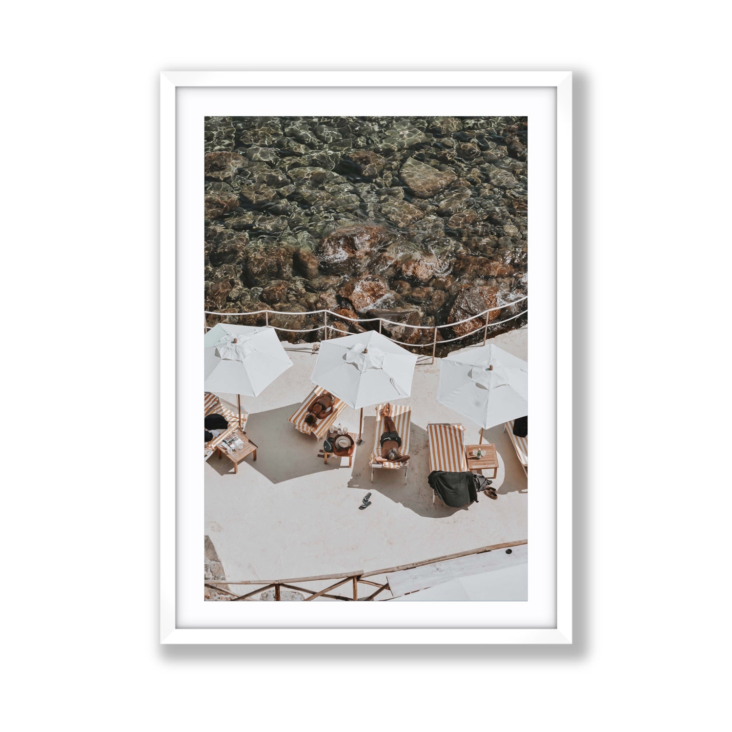 When Harry Met Sally Tuscany coastal wall art Giant fine art print in white frame with matboard