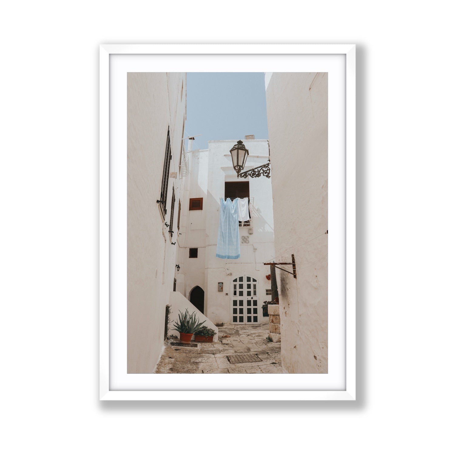 Laundry Day fine art print, Puglia, Italy, Giant, White Frame · Matboard, Fine Art Print