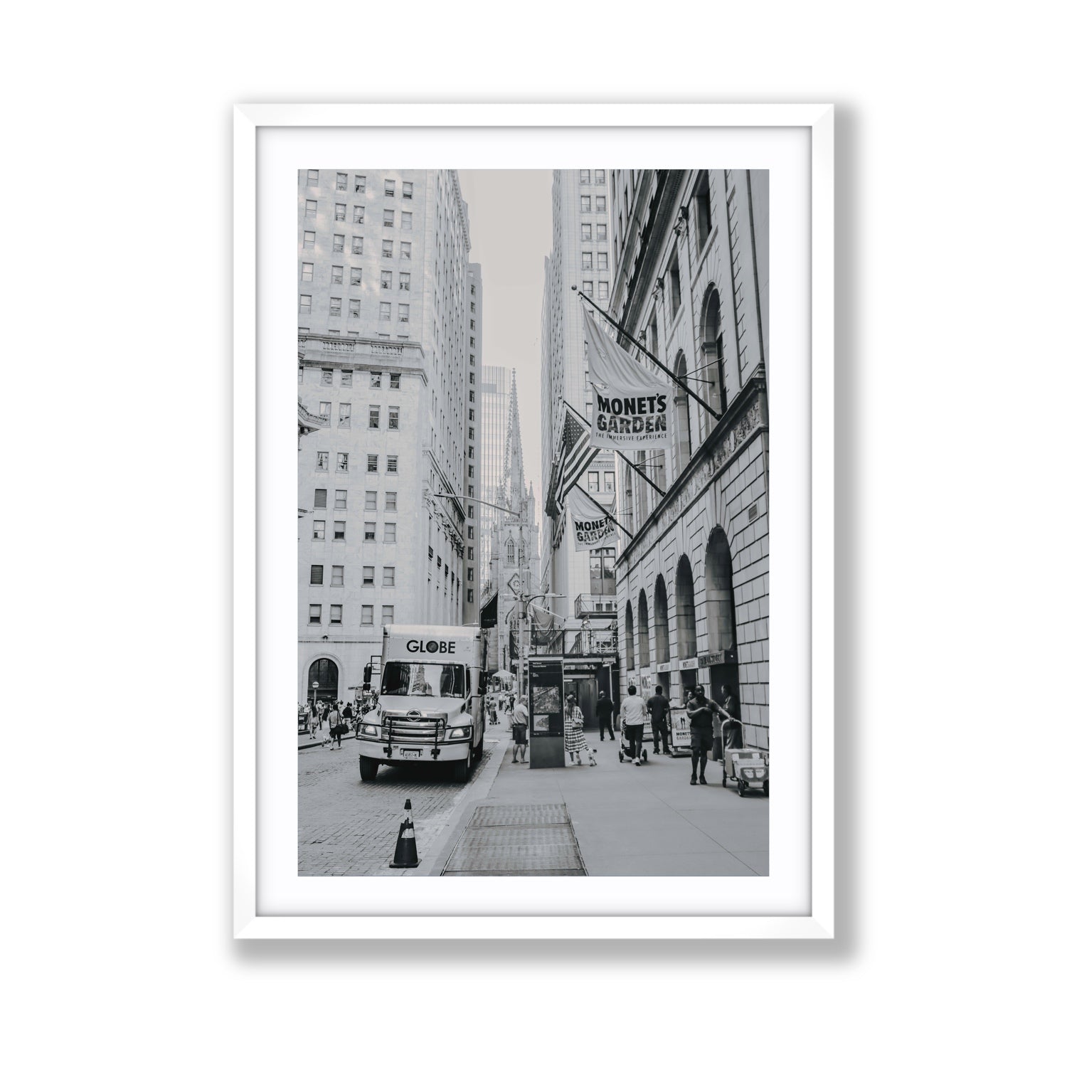 Metropolitan Monotone New York NYC Black & White wall art Giant fine art print in white frame with matboard