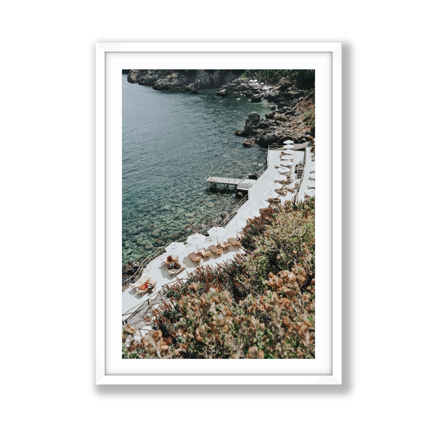 Go Beyond The Postcard Tuscany coastal wall art Giant fine art print in white frame with matboard