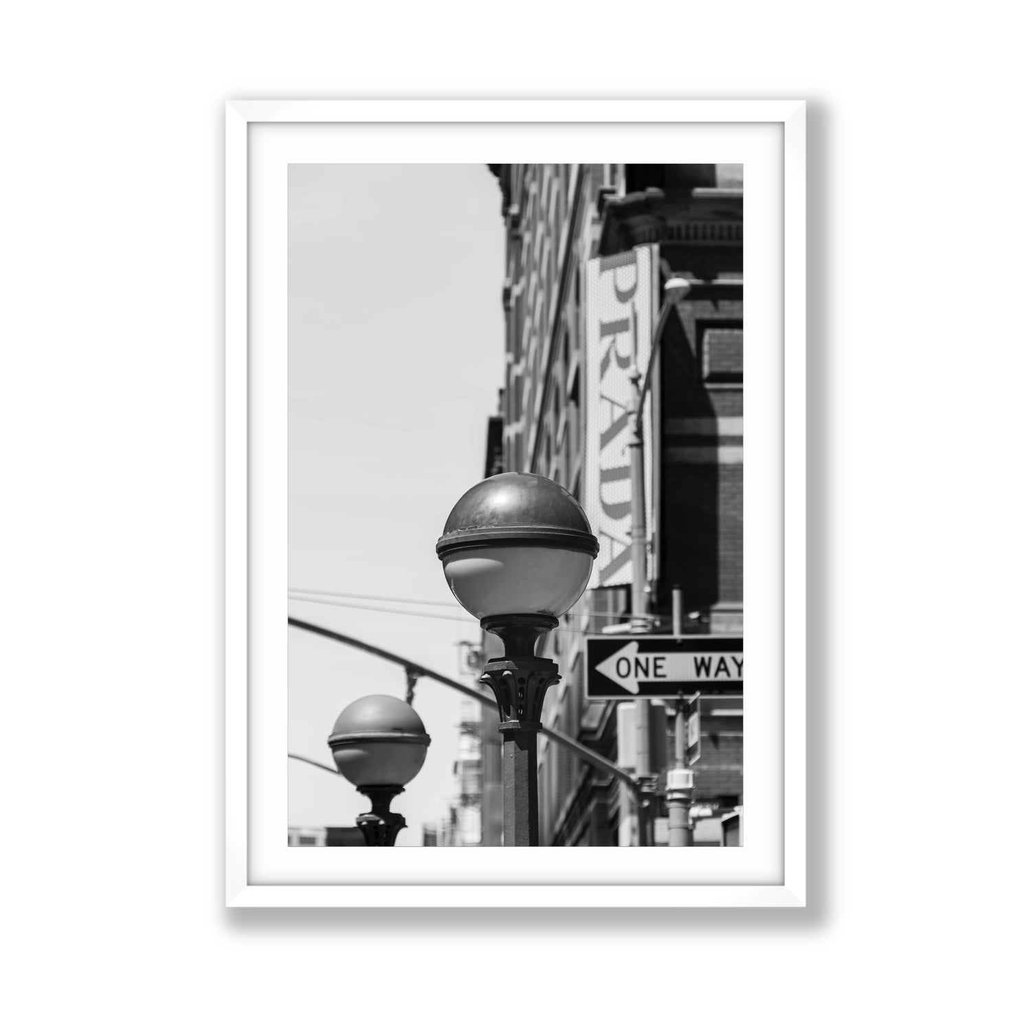 Subway Style New York NYC Black & White wall art Giant fine art print in white frame with matboard