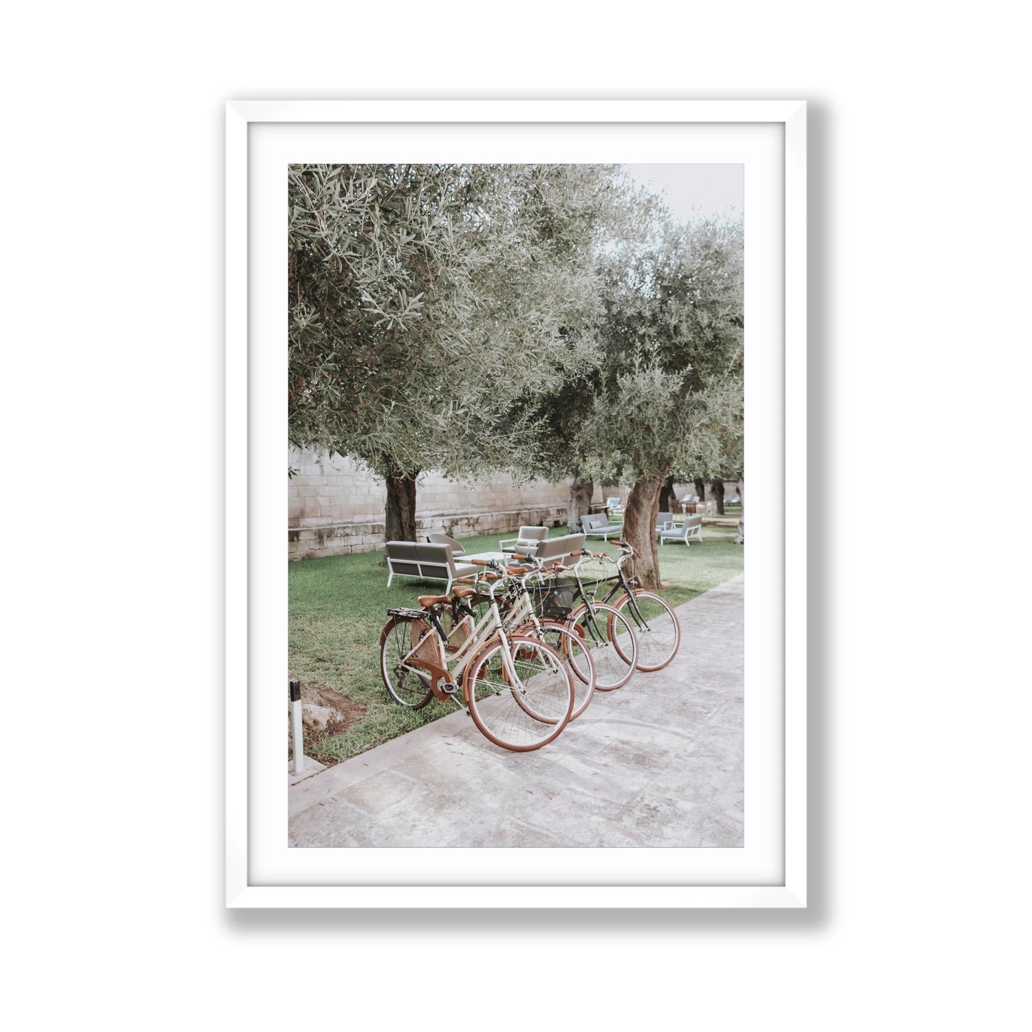 Classic Cruisers Puglia wall art Giant fine art print in white frame with matboard