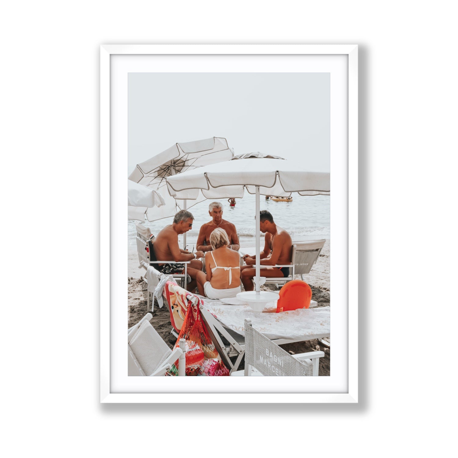 Luck Of The Draw fine art print, Alassio, Italy, Giant, White Frame · Matboard, Fine Art Print