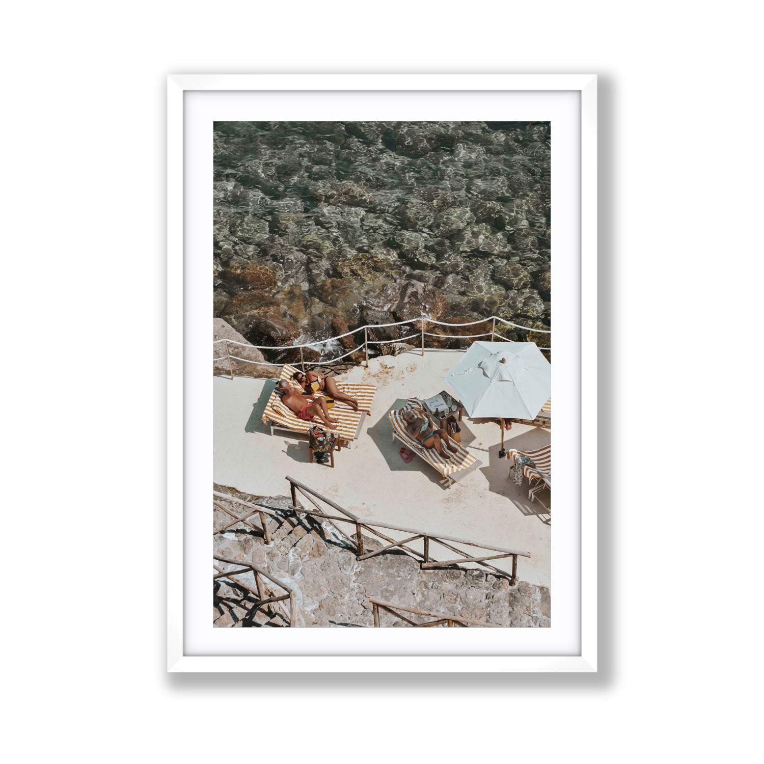 Lounge Lizards Tuscany Italian decor wall art Giant fine art print in white frame with matboard