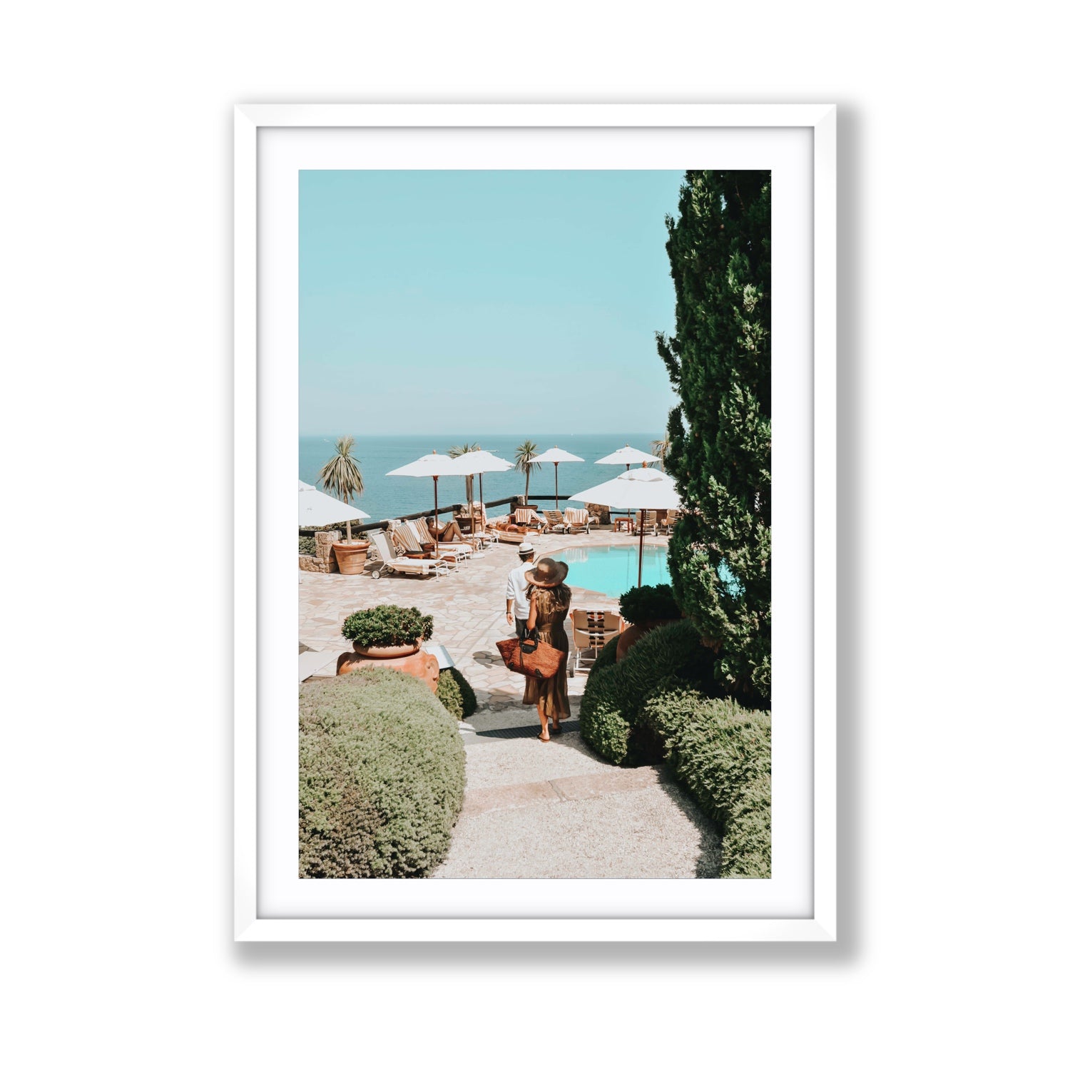 The World Is Your Catwalk Tuscany coastal wall art Giant fine art print in white frame with matboard