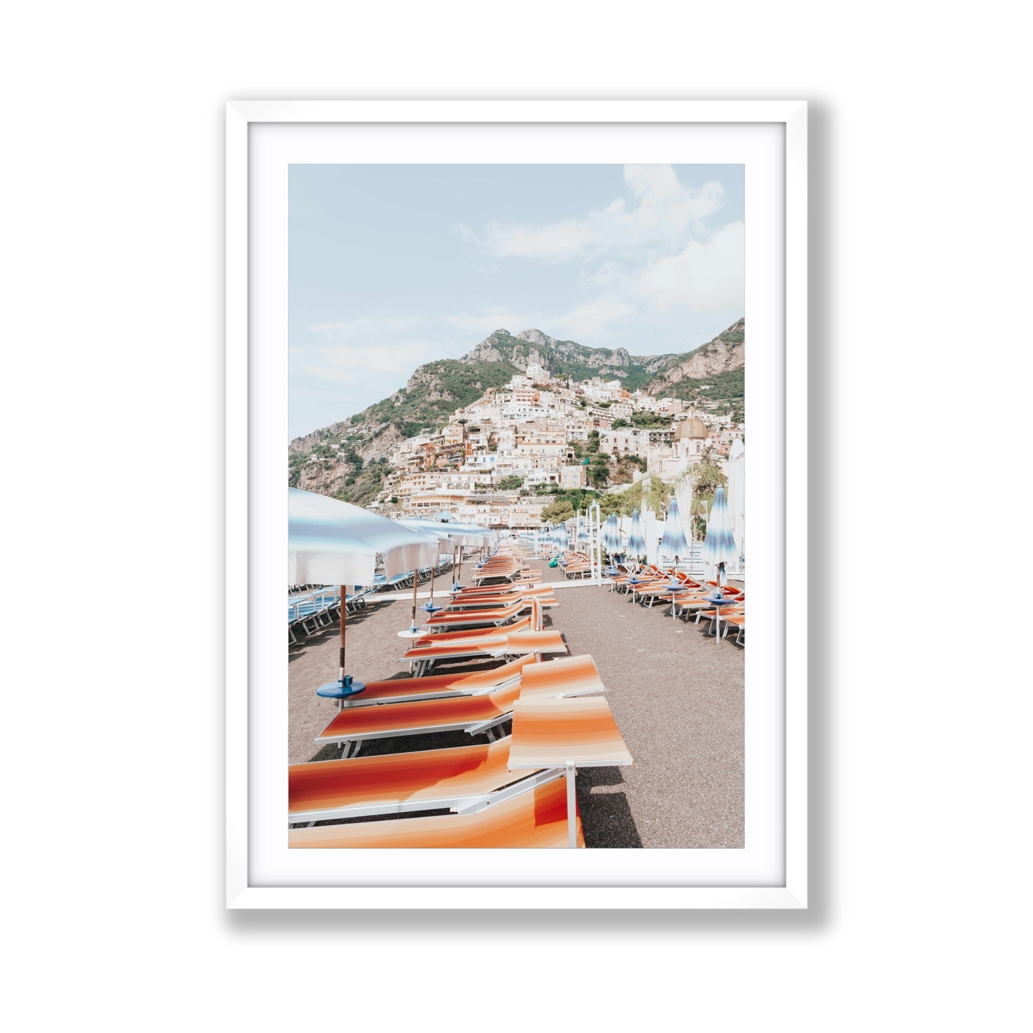 A Symphony of Colours fine art print, Positano, Italy, Giant, White Frame · Matboard, Fine Art Print