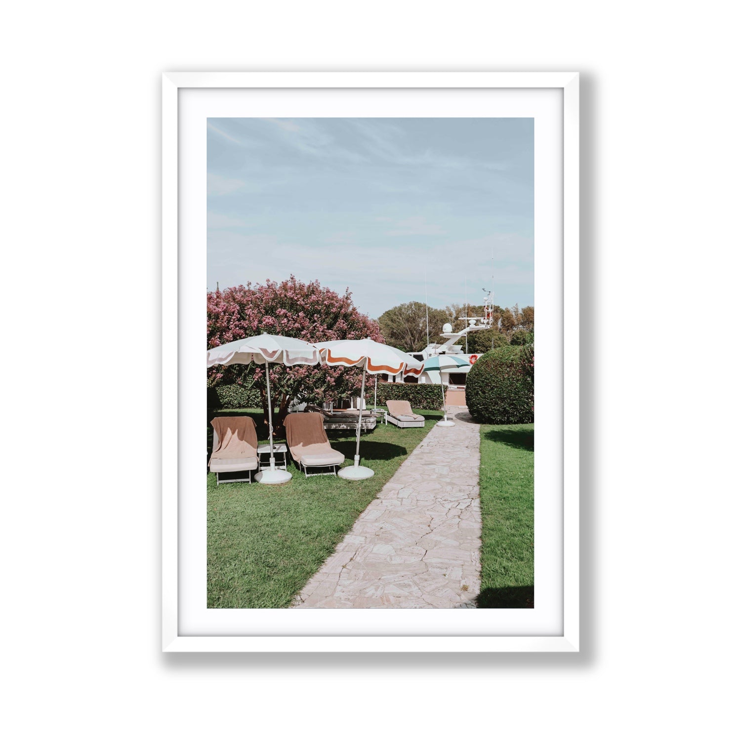 A Bellini Awaits Venice Italian wall art Giant fine art print in white frame with matboard