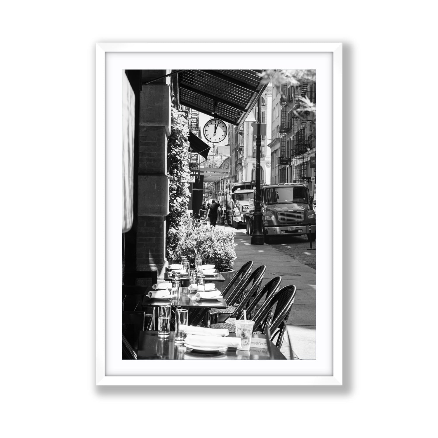 Mercer Street New York NYC Black & White wall art Giant fine art print in white frame with matboard