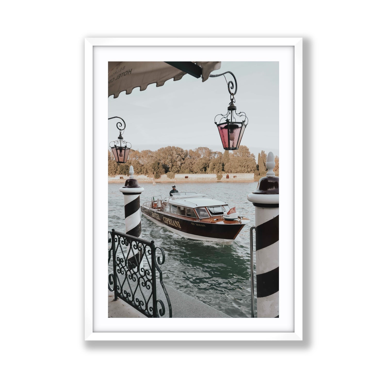 Taxi Shuttle Venice wall art Giant fine art print in white frame with matboard