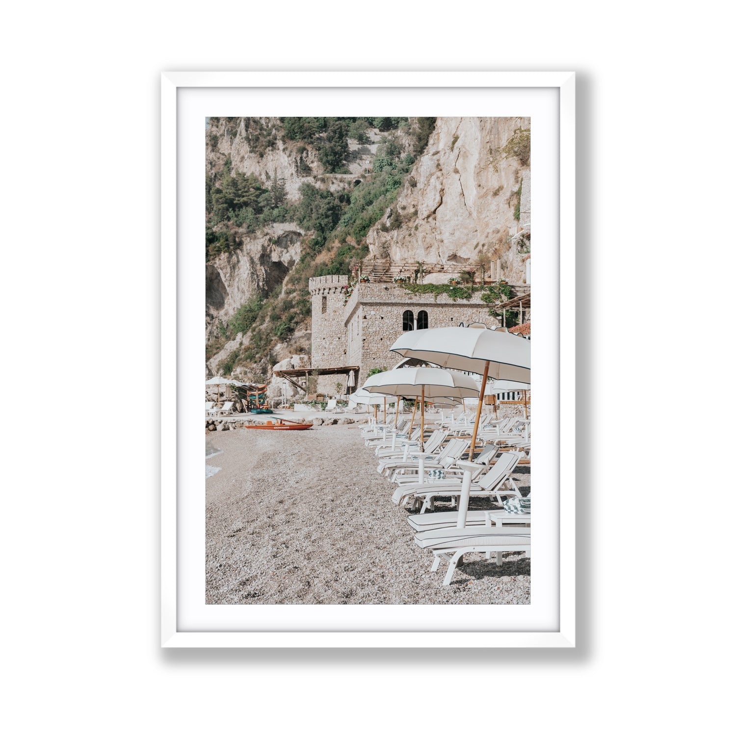 La Villeggiatura fine art print, Amalfi, Italy, luxury escapes artwork, Giant, White Frame · Matboard, Fine Art Print
