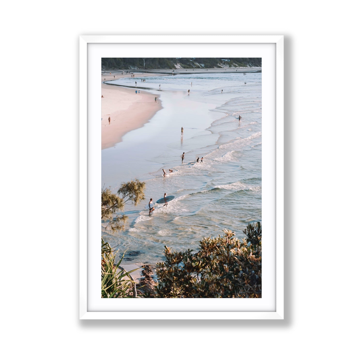 Healing Waters fine art print, Byron Bay, Australia, Giant, White Frame · Matboard, Fine Art Print