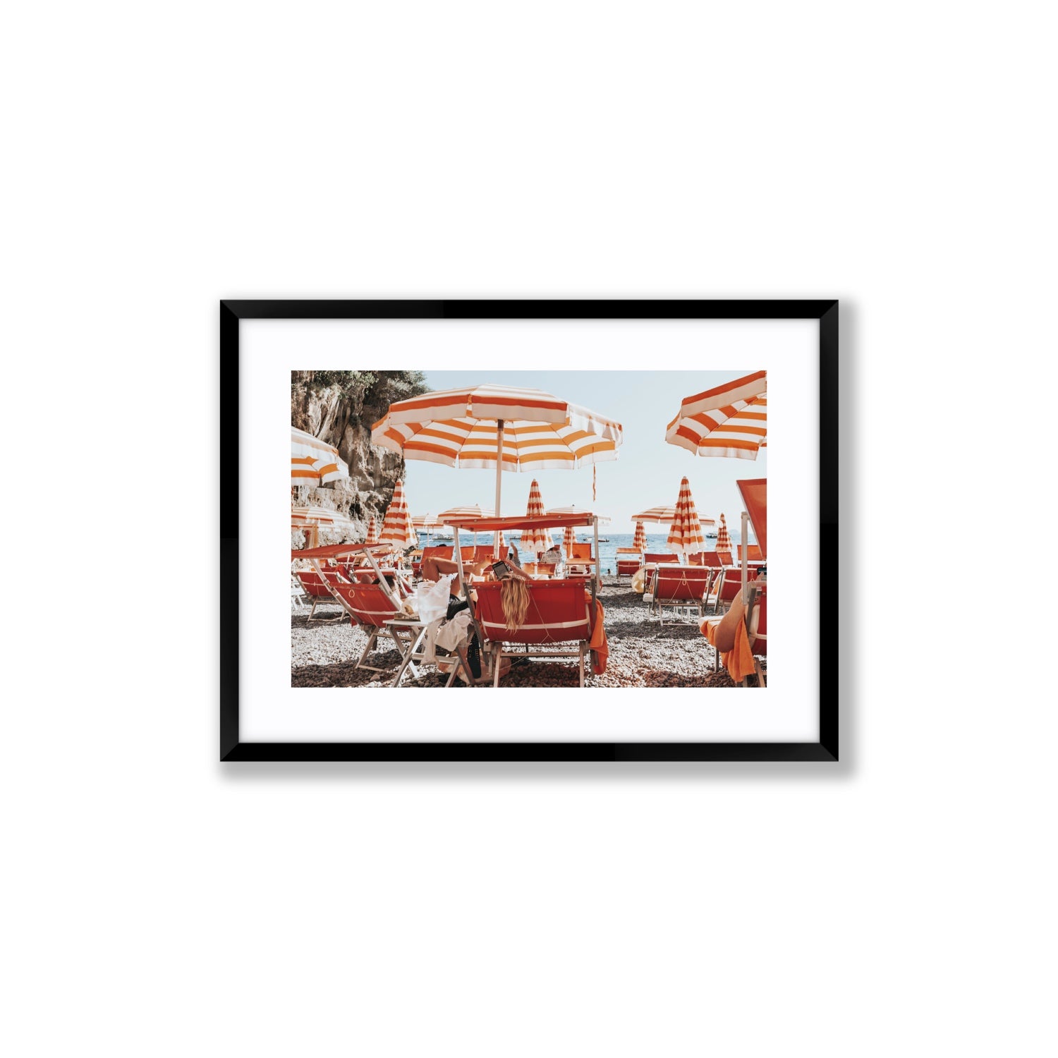 Digital Dreamer fine art print, Positano, Italy, Medium, Black Frame · Matboard, Fine Art Print