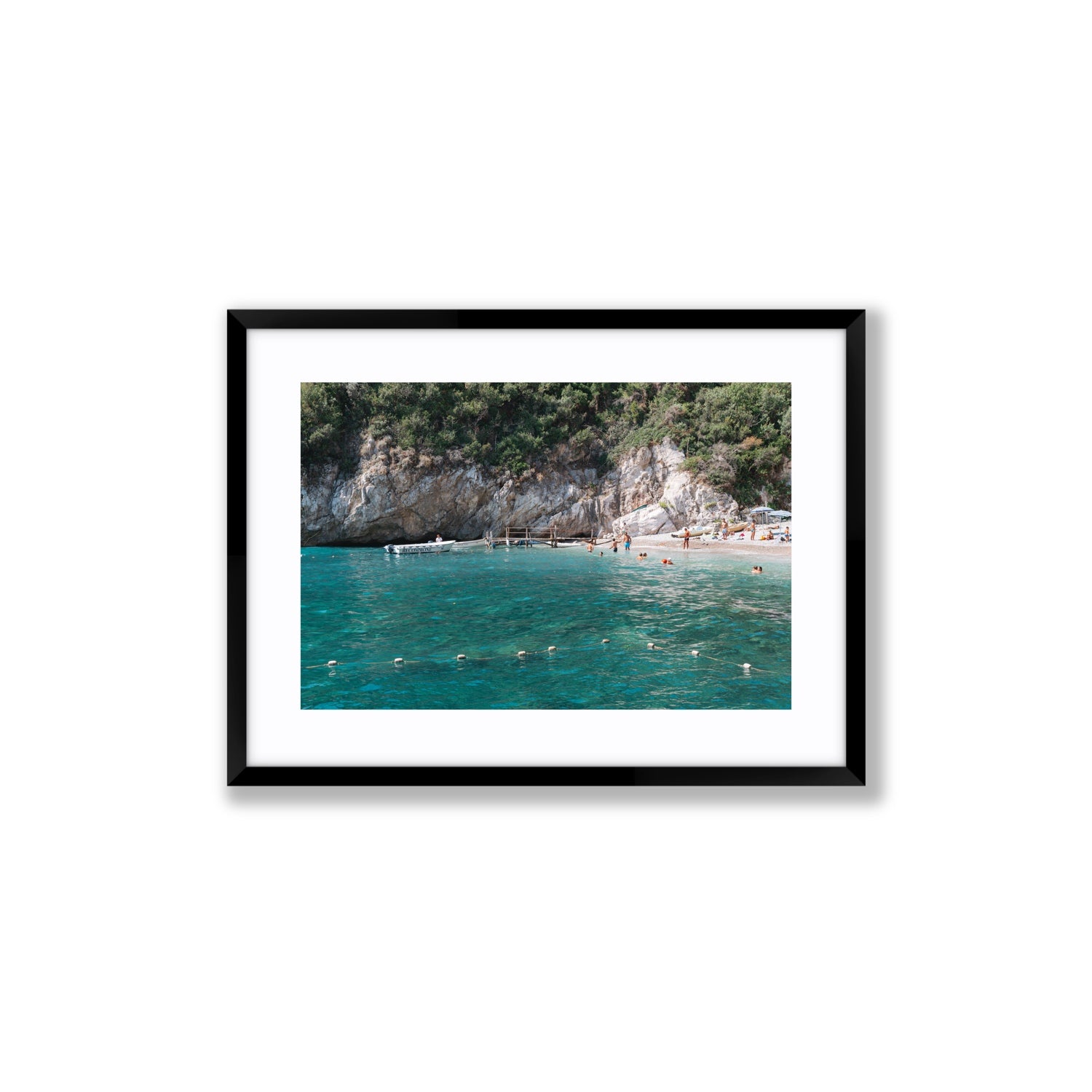 Azure Abyss Nerano wall art Medium fine art print in black frame with matboard