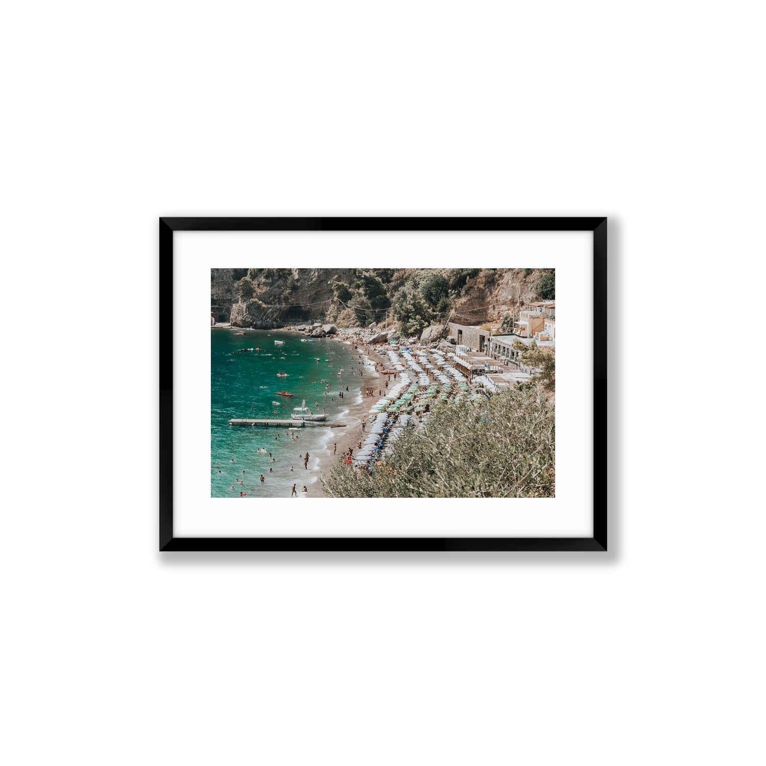 Fornillo Beach fine art print, Positano, Italy, Medium, Black Frame · Matboard, Fine Art Print