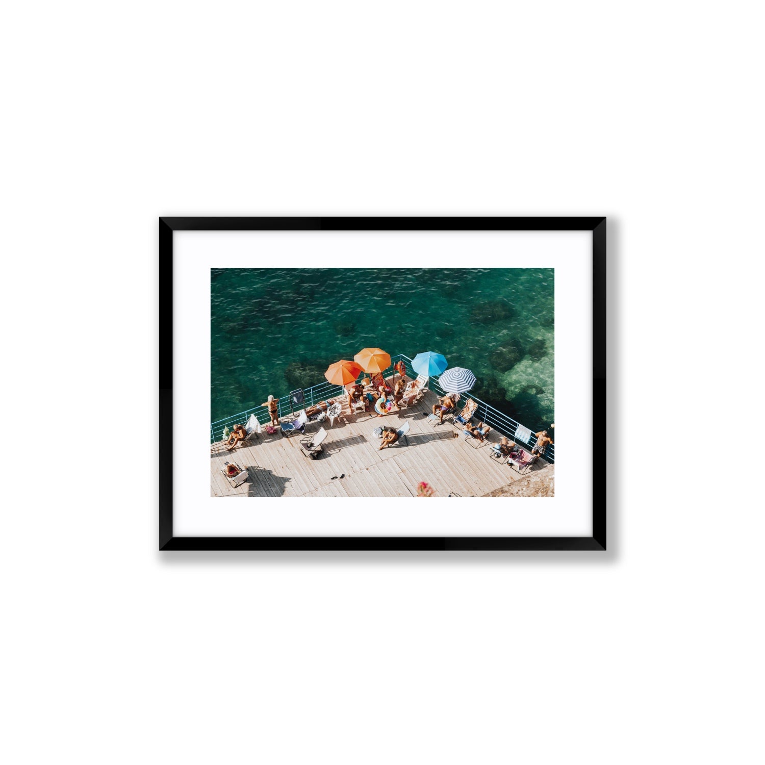 Il Dolce Far Niente Sorrento coastal wall art Medium fine art print in black frame with matboard