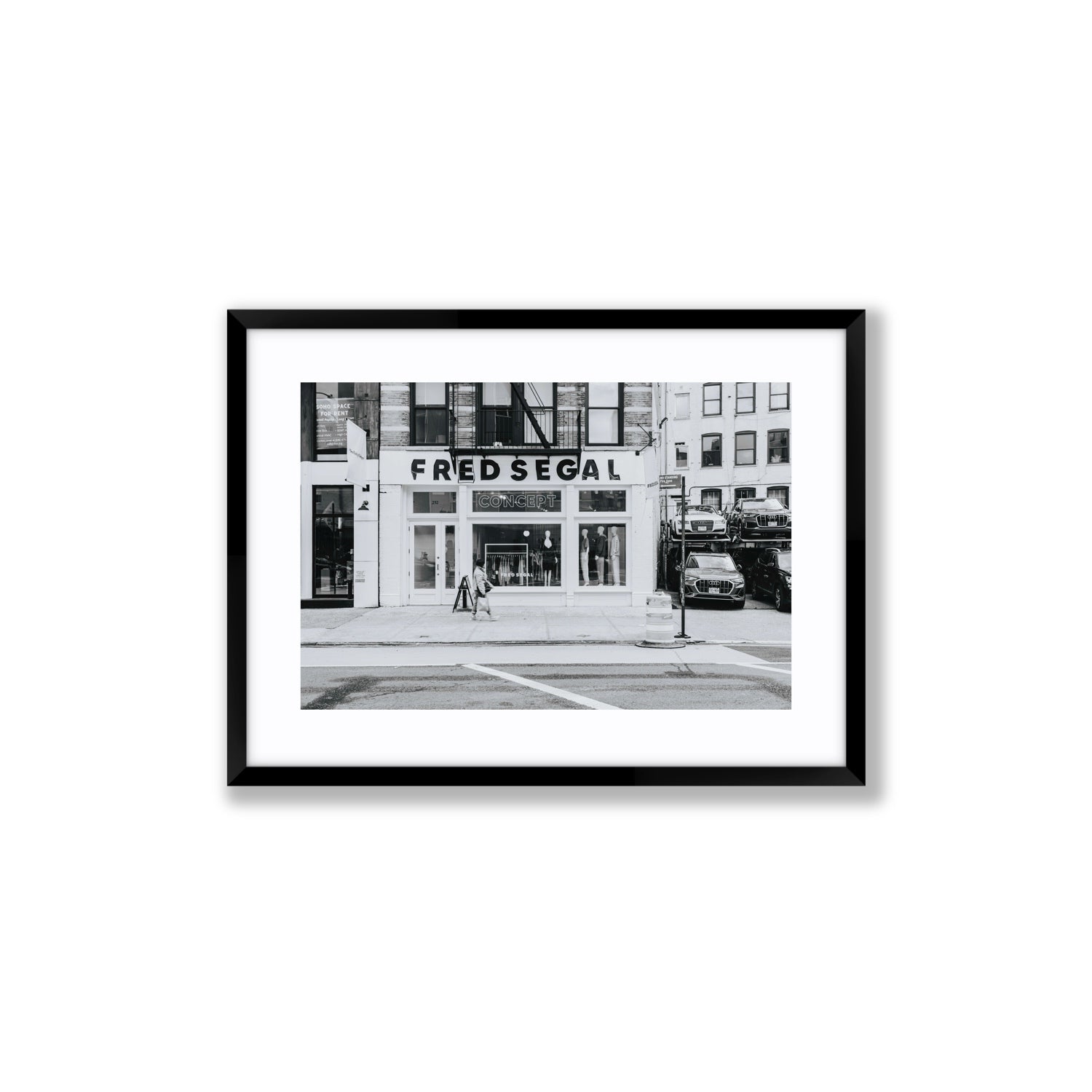 Noir York New York NYC Black & White wall art Medium fine art print in black frame with matboard