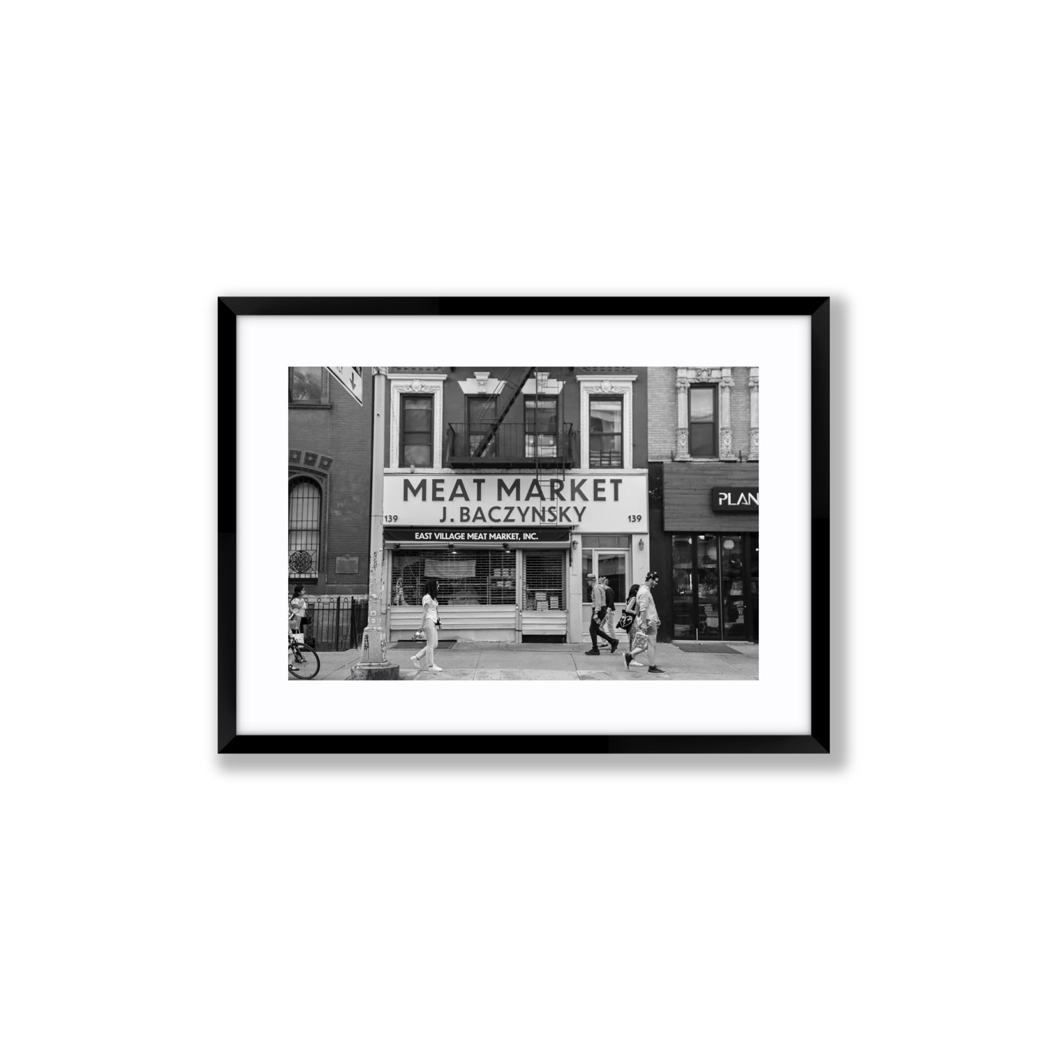 Meat District New York NYC Black & White wall art Medium fine art print in black frame with matboard